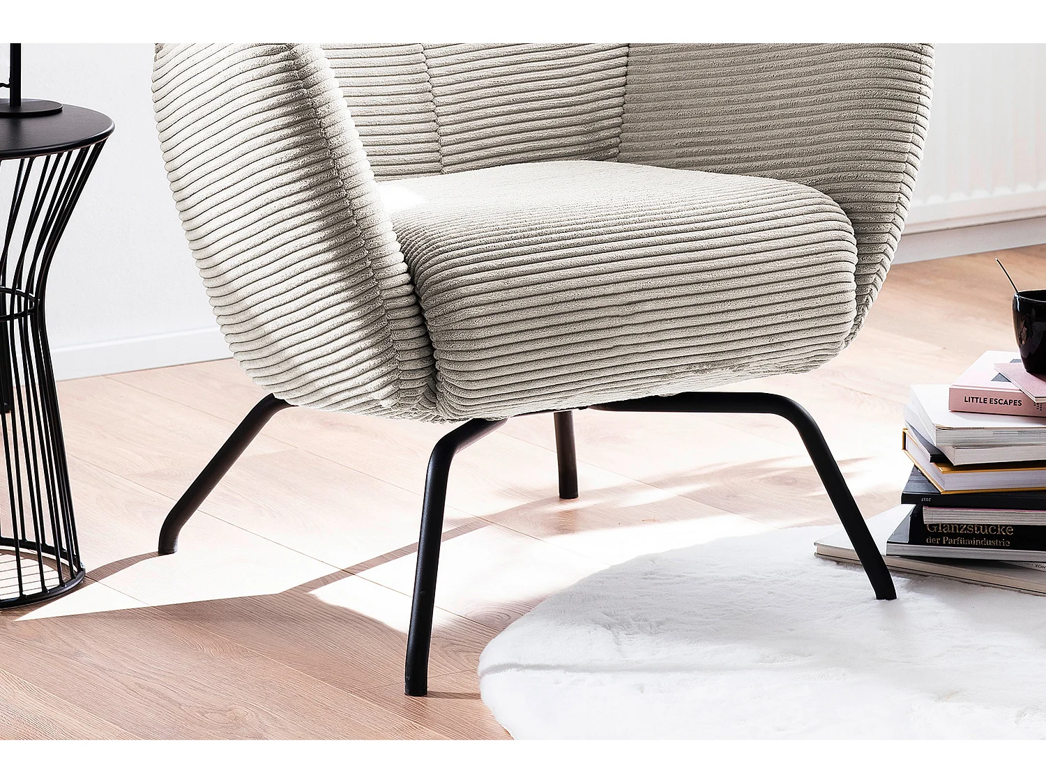 Sessel - Cremeweiß Cord - LOTTE