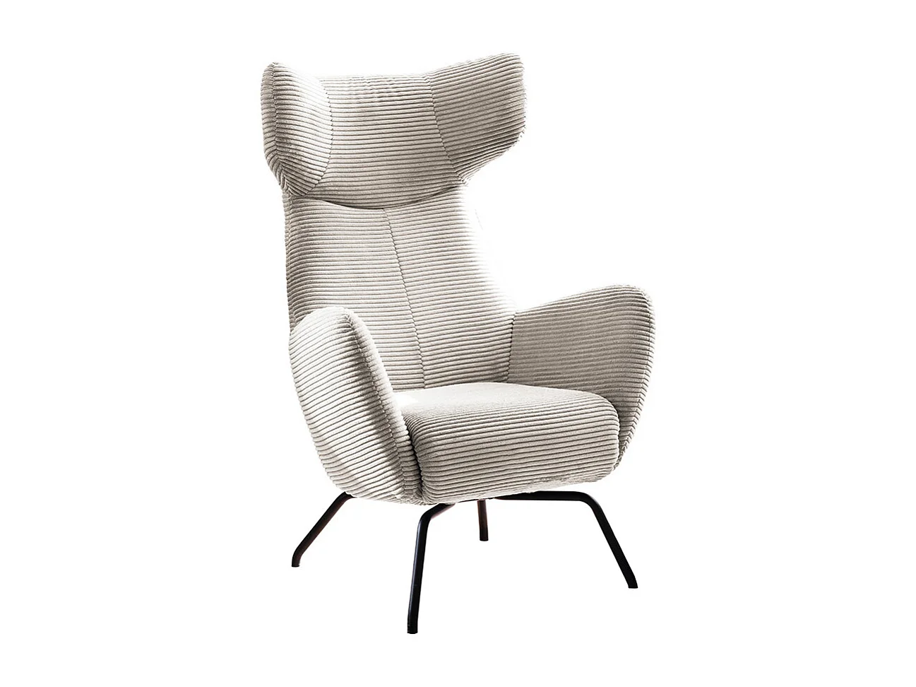 Poltrona bergère - bianco crema Velluto a coste - LOTTE