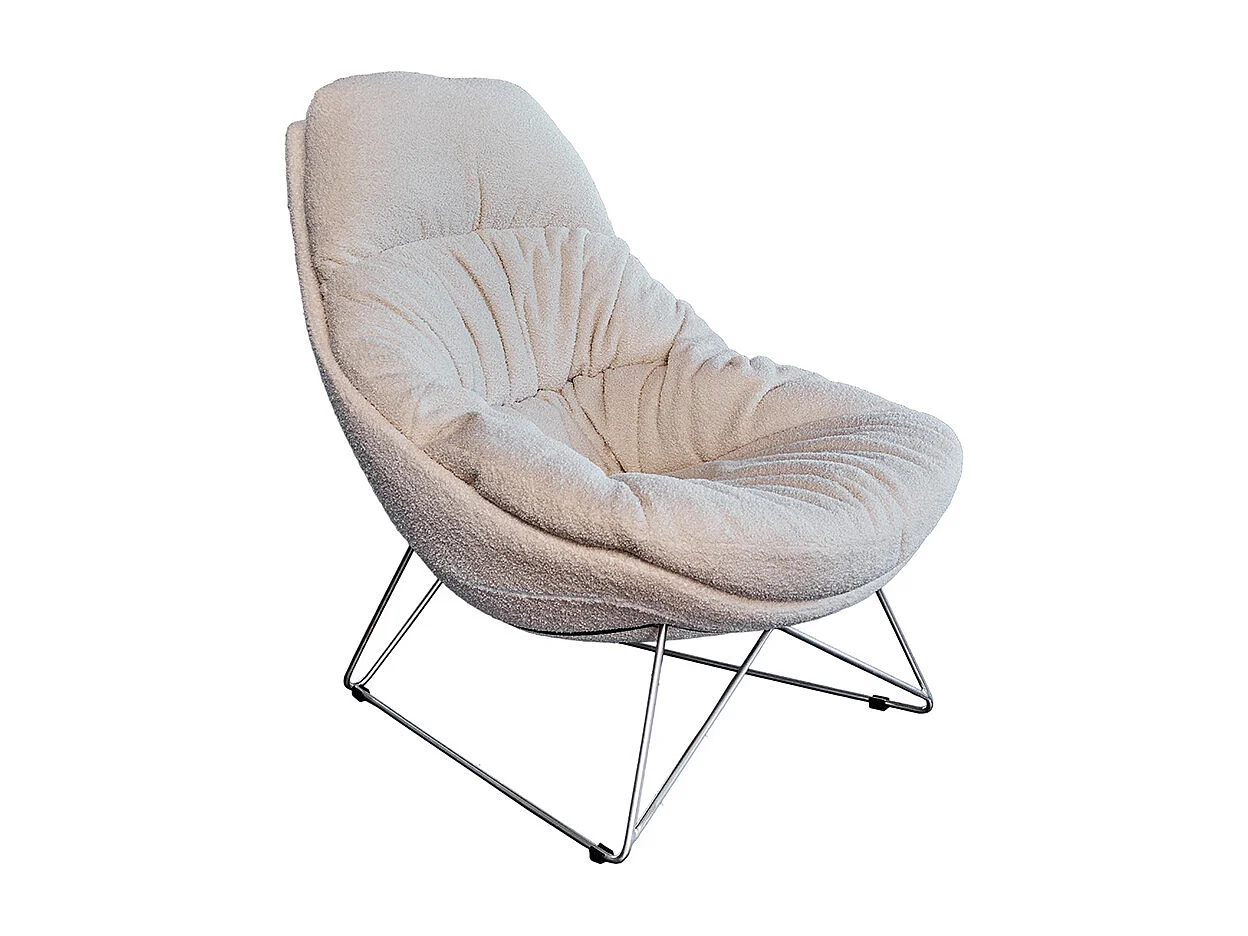 Poltrona relax - beige tessuto intrecciato - AVON