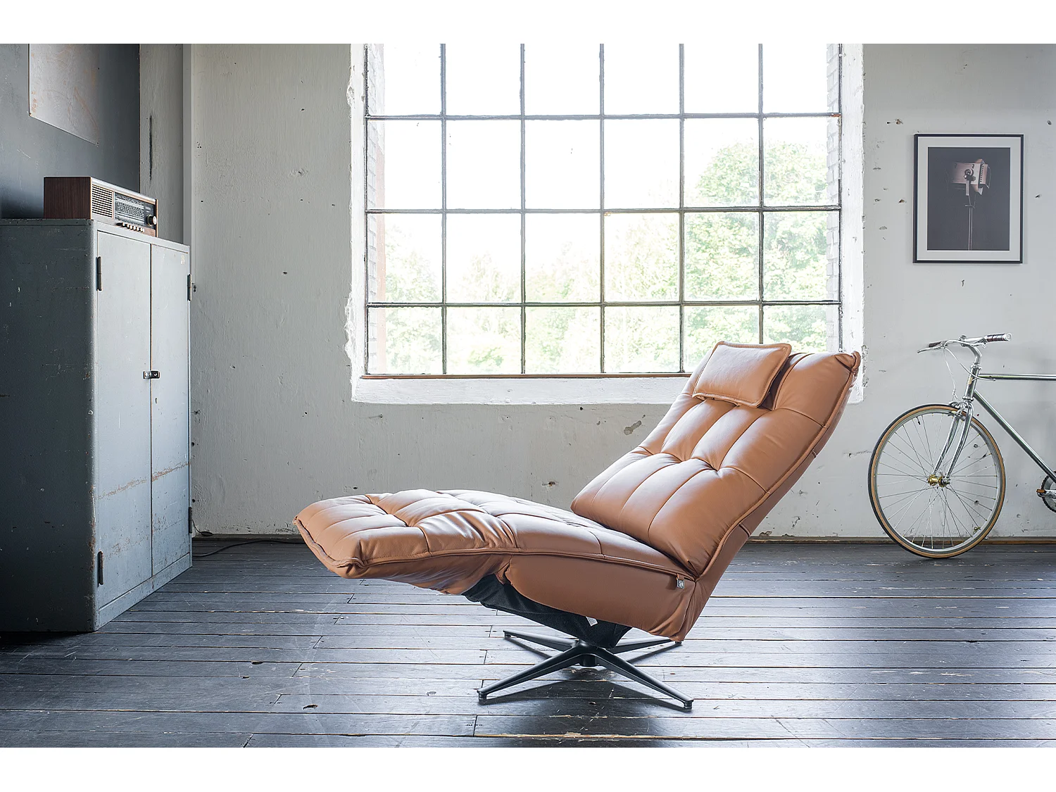 Relaxsessel - Braun Leder - MIKO