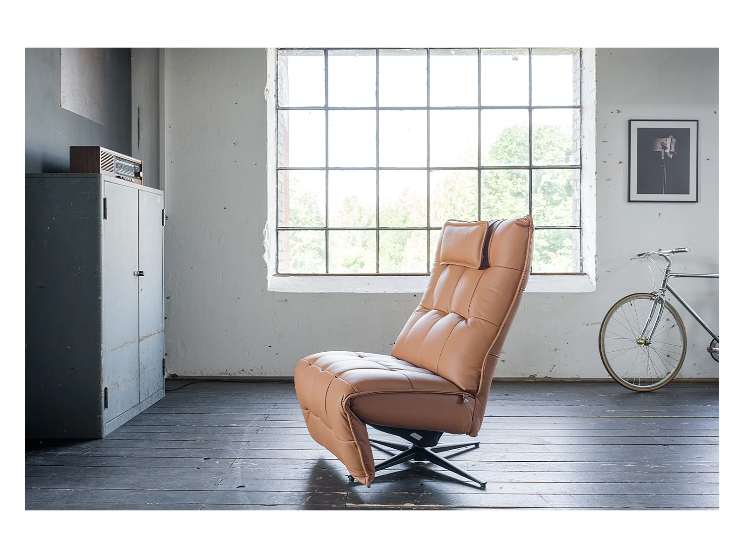 Fauteuil - marron cuir - MIKO