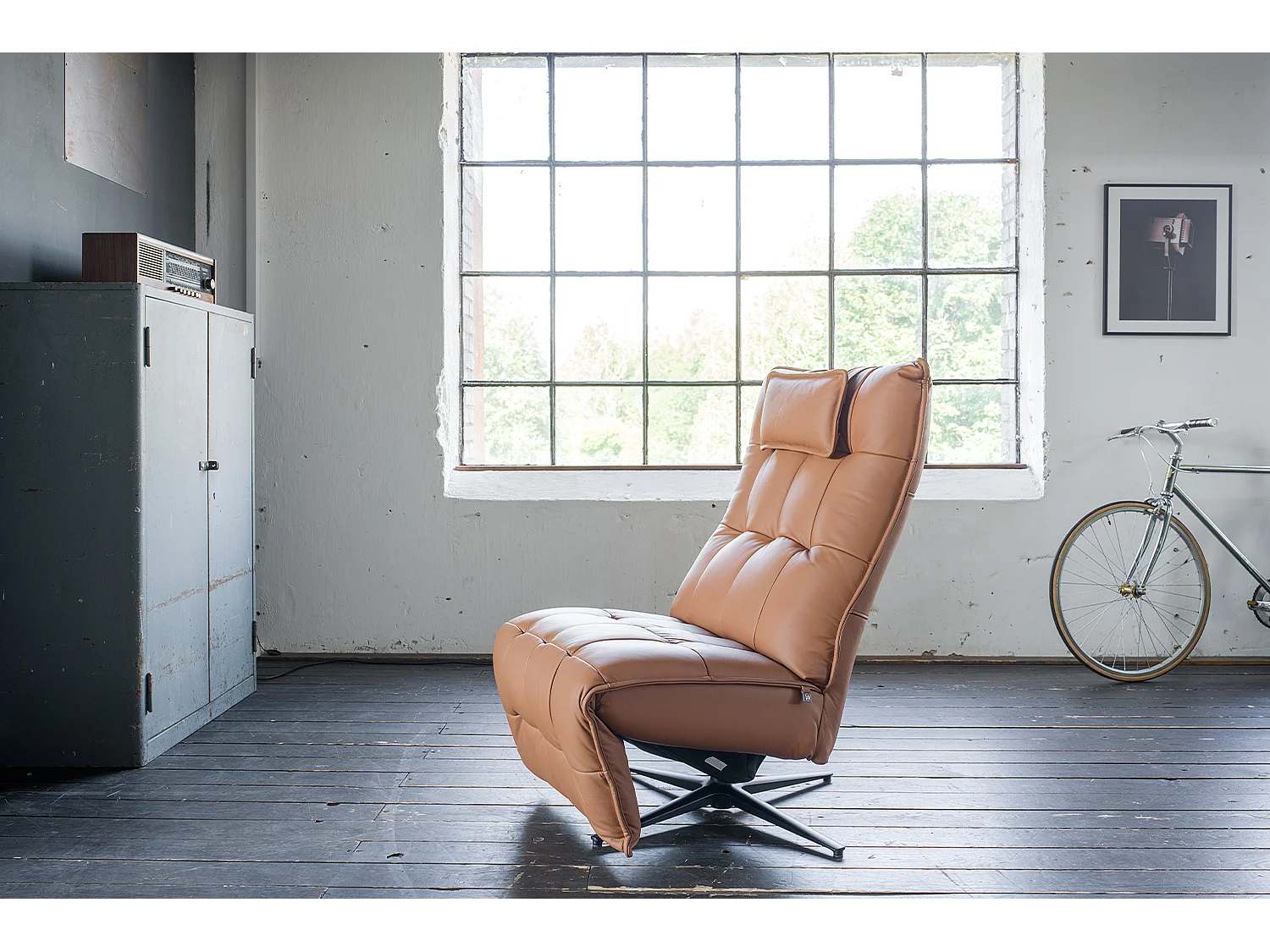 Poltrona relax - marrone pelle - MIKO