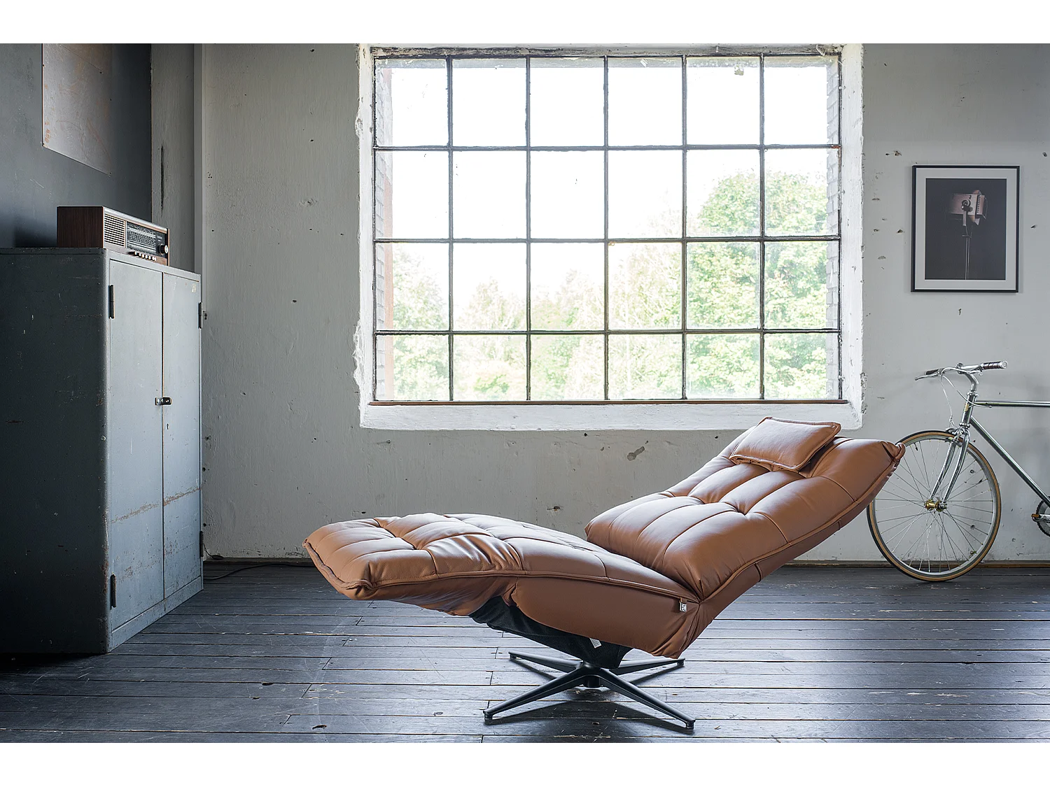 Poltrona relax - marrone pelle - MIKO