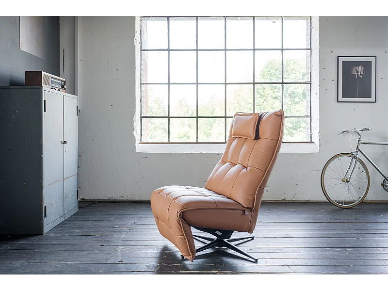 Relaxsessel - Braun Leder - MIKO