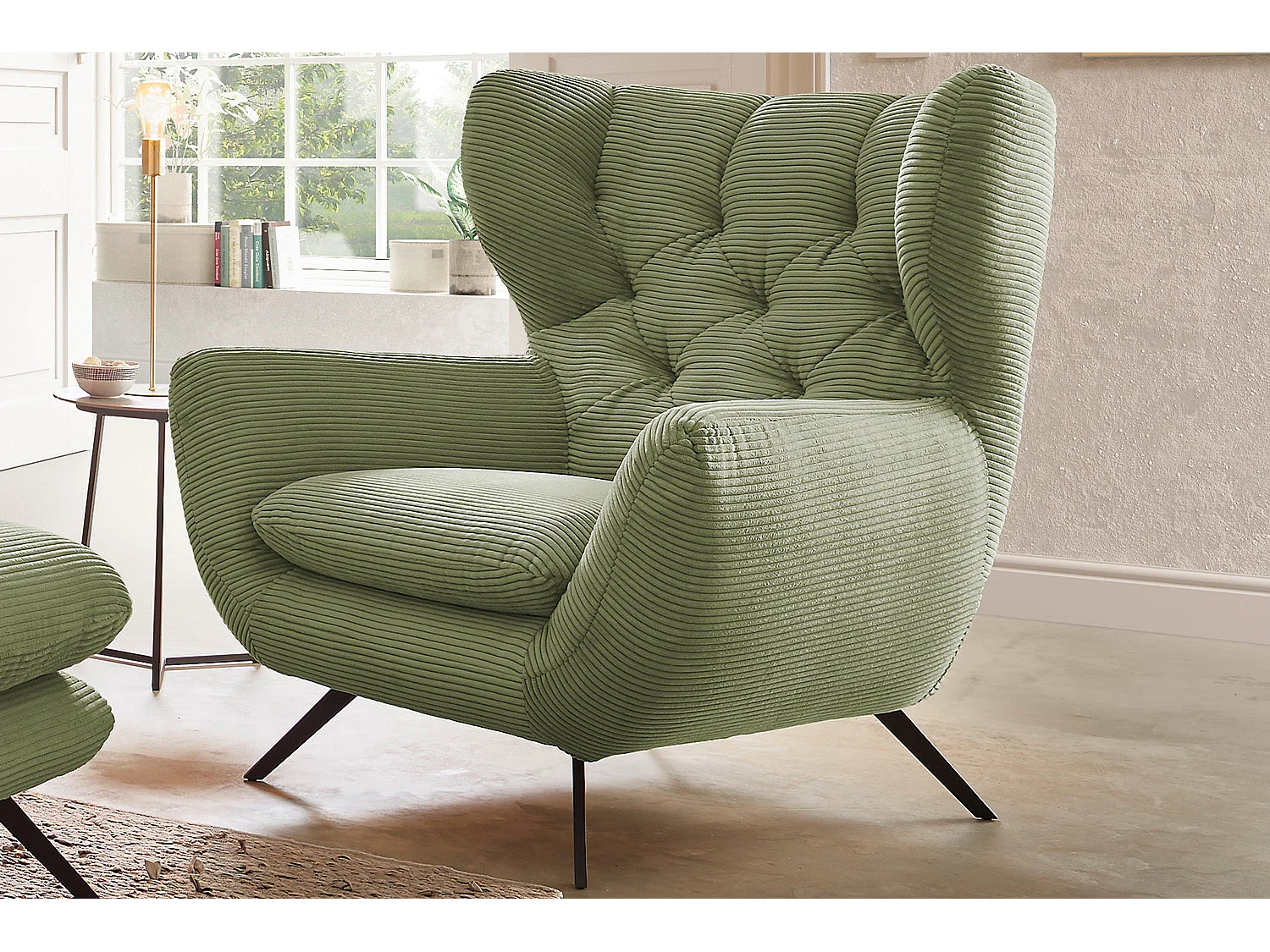 Fauteuil - Vert Velours côtelé - CHARME