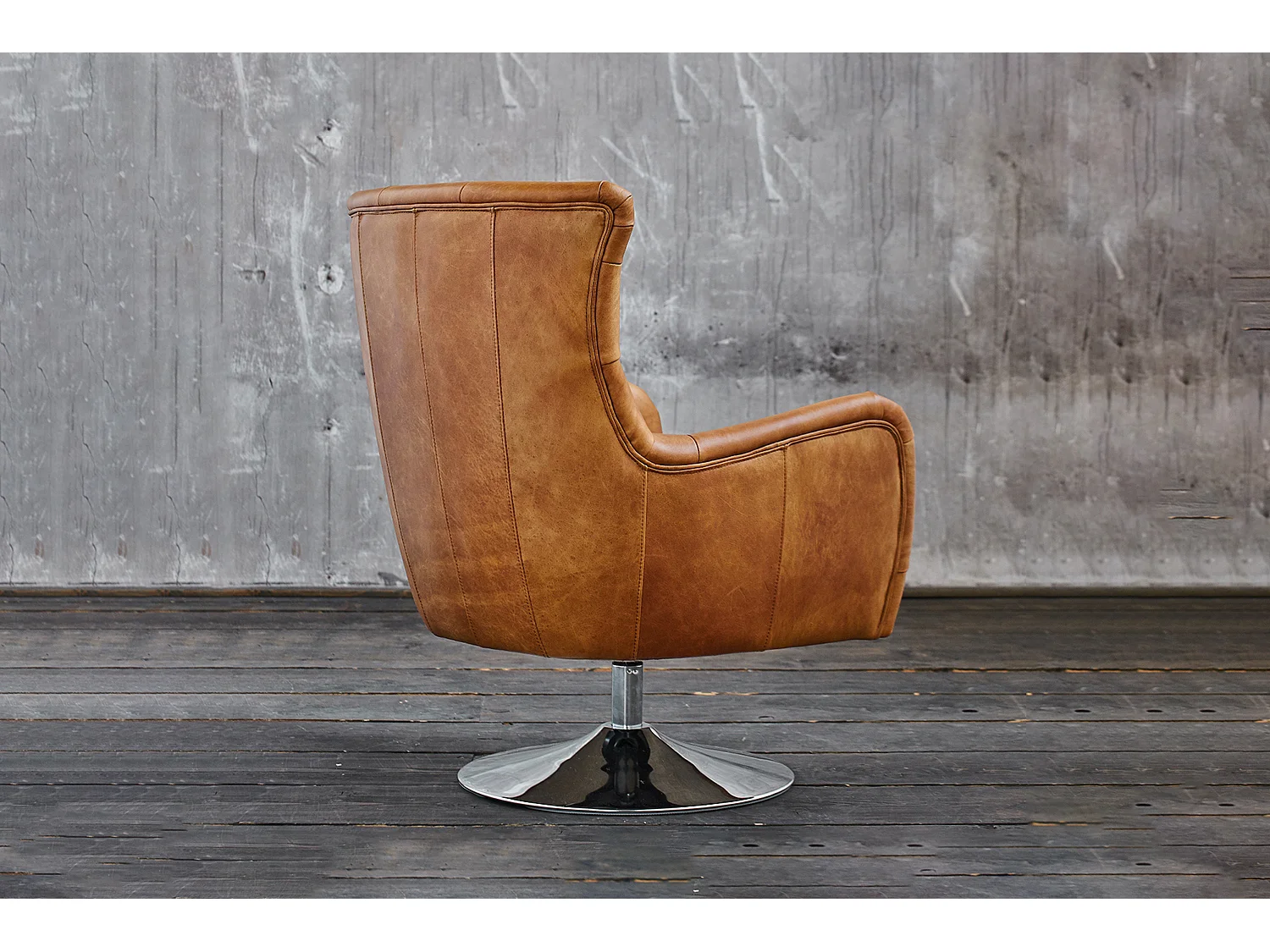 Drehsessel - Braun Leder - RELEXA