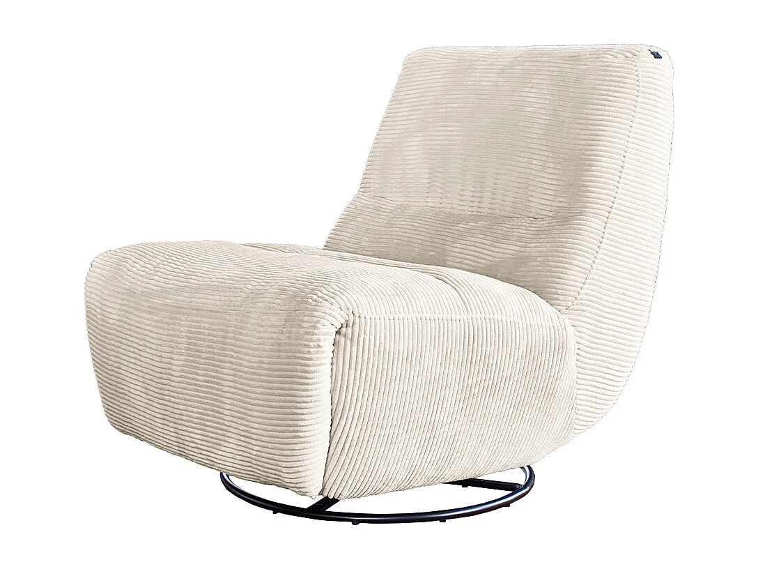 Fauteuil - blanc crème Velours côtelé - CINE