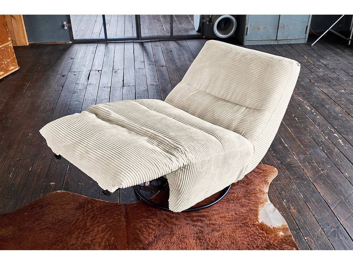 Fauteuil - blanc crème Velours côtelé - CINE