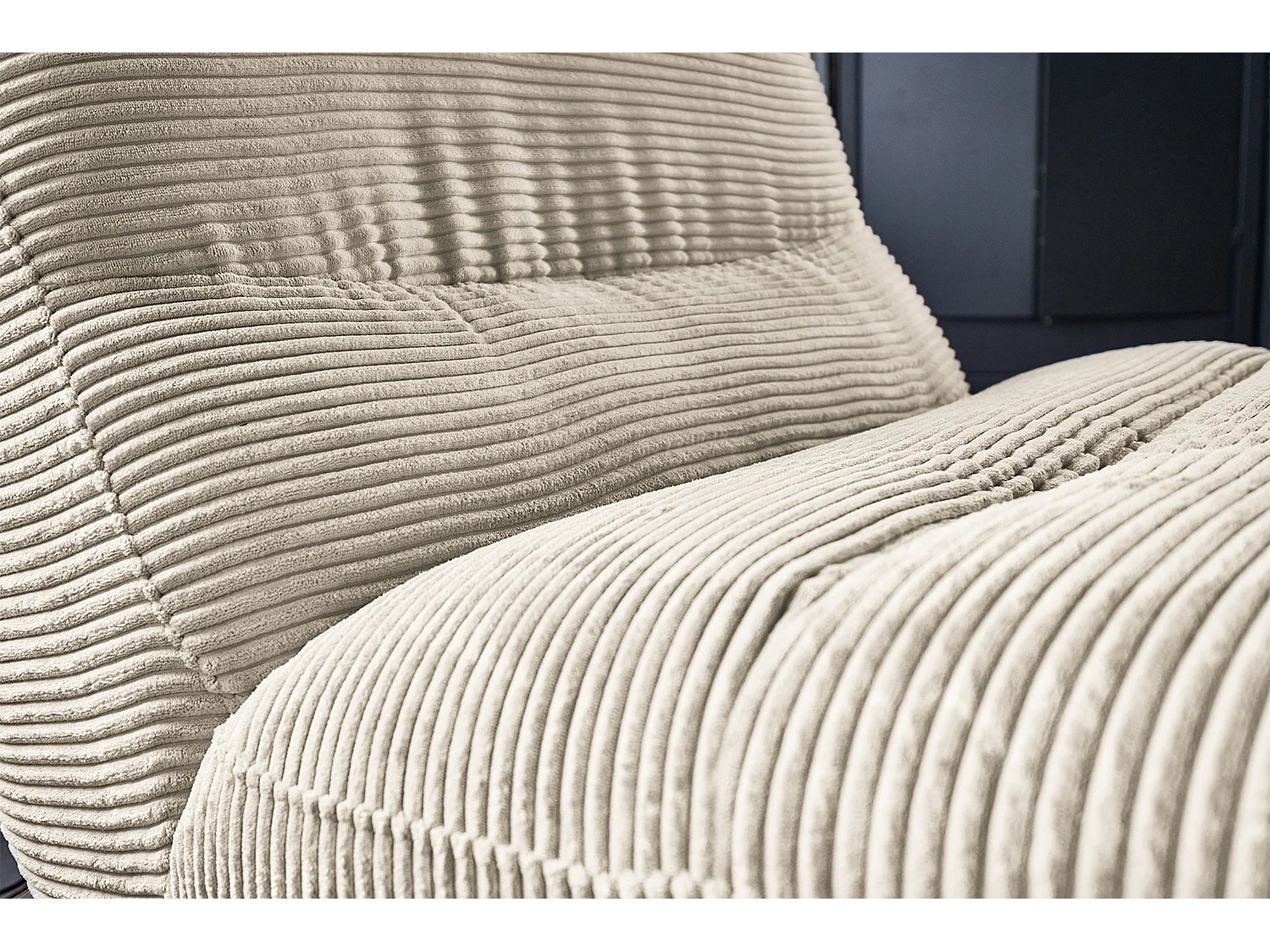 Fauteuil - blanc crème Velours côtelé - CINE