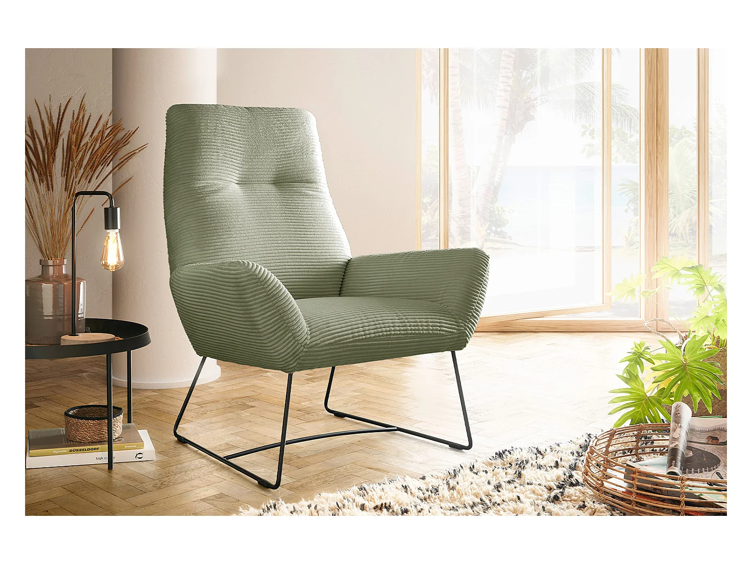 Fauteuil - Vert Velours côtelé - BISA