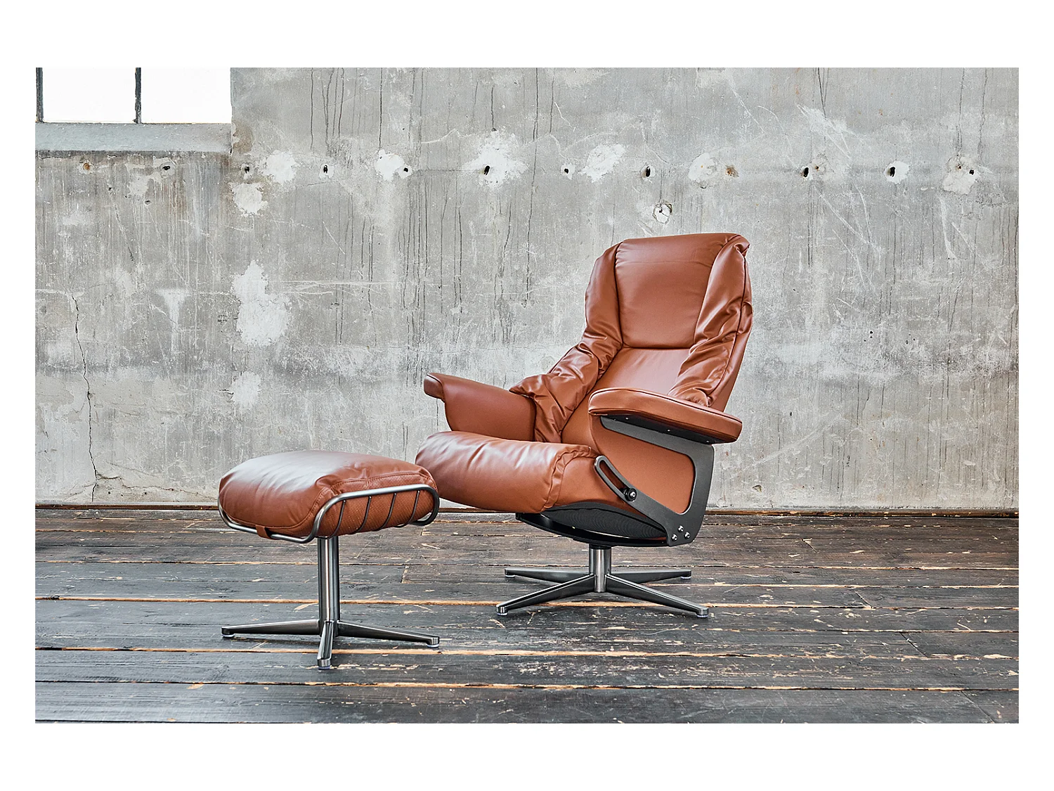 Fauteuil - marron cuir - MODO
