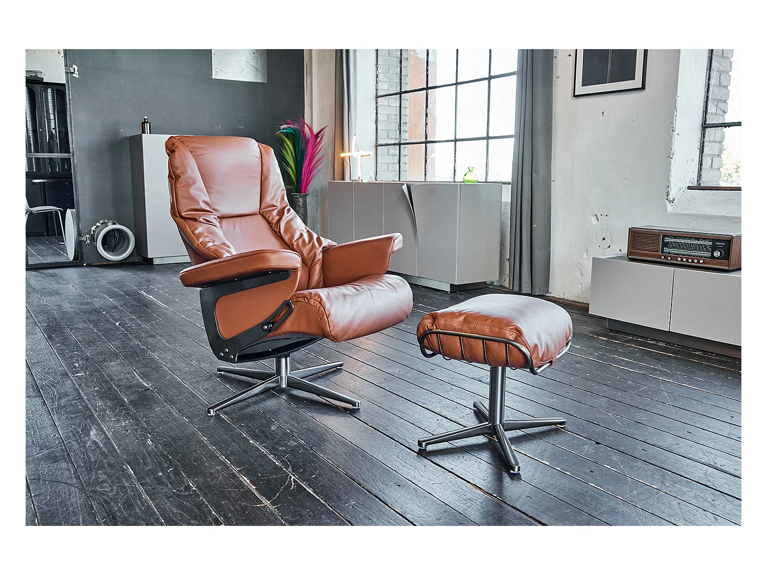Fauteuil - marron cuir - MODO