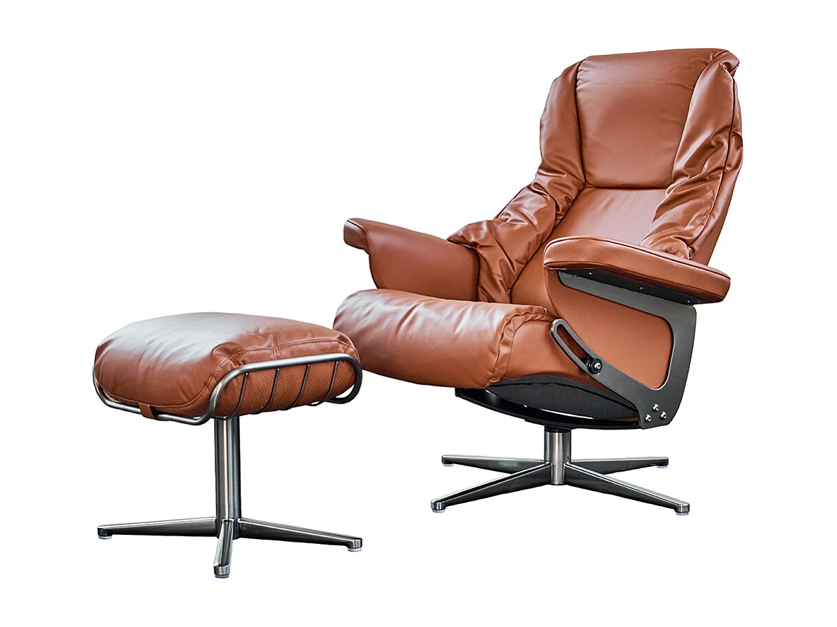 Drehsessel - Braun Leder - MODO