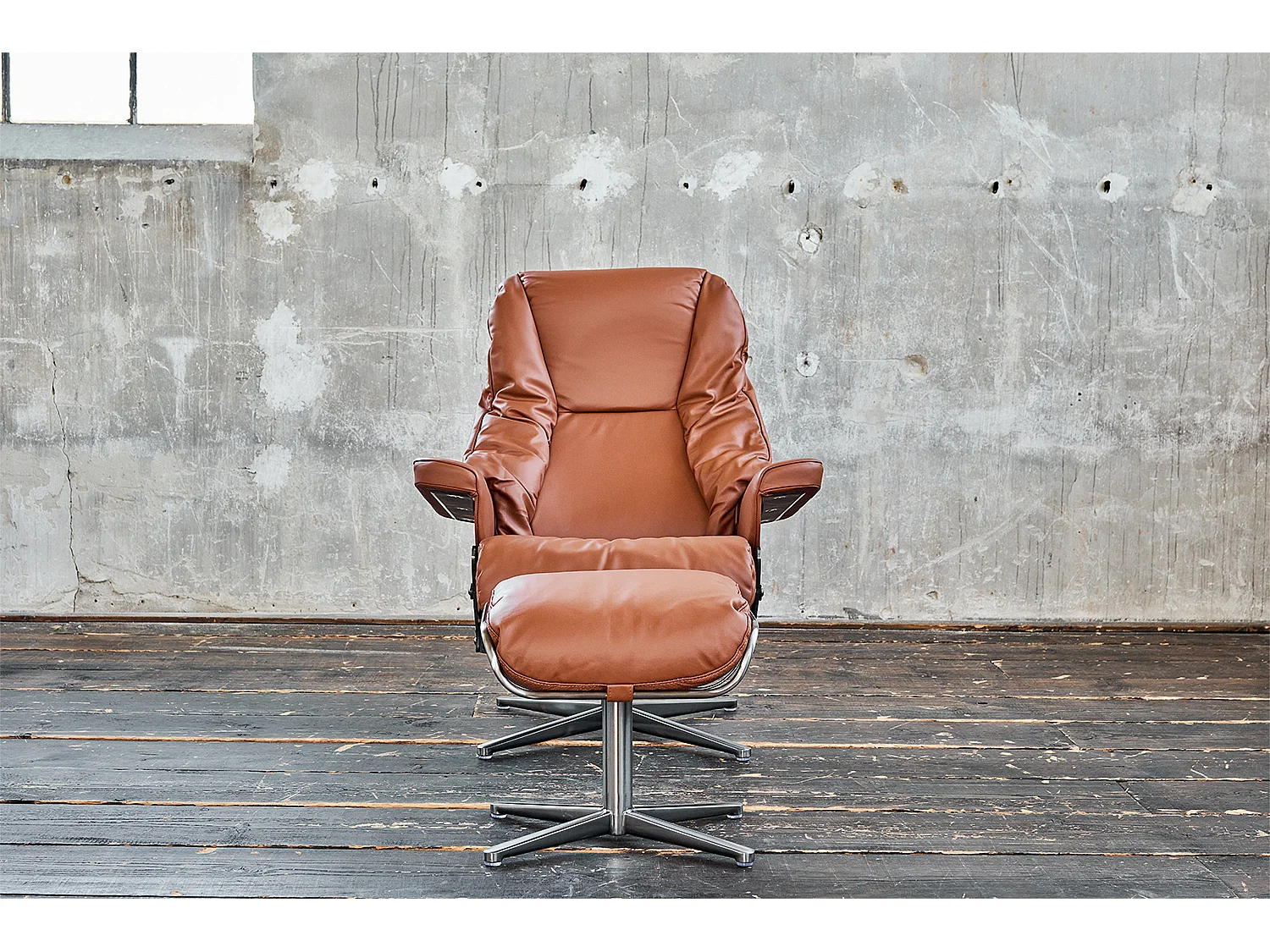 Drehsessel - Braun Leder - MODO