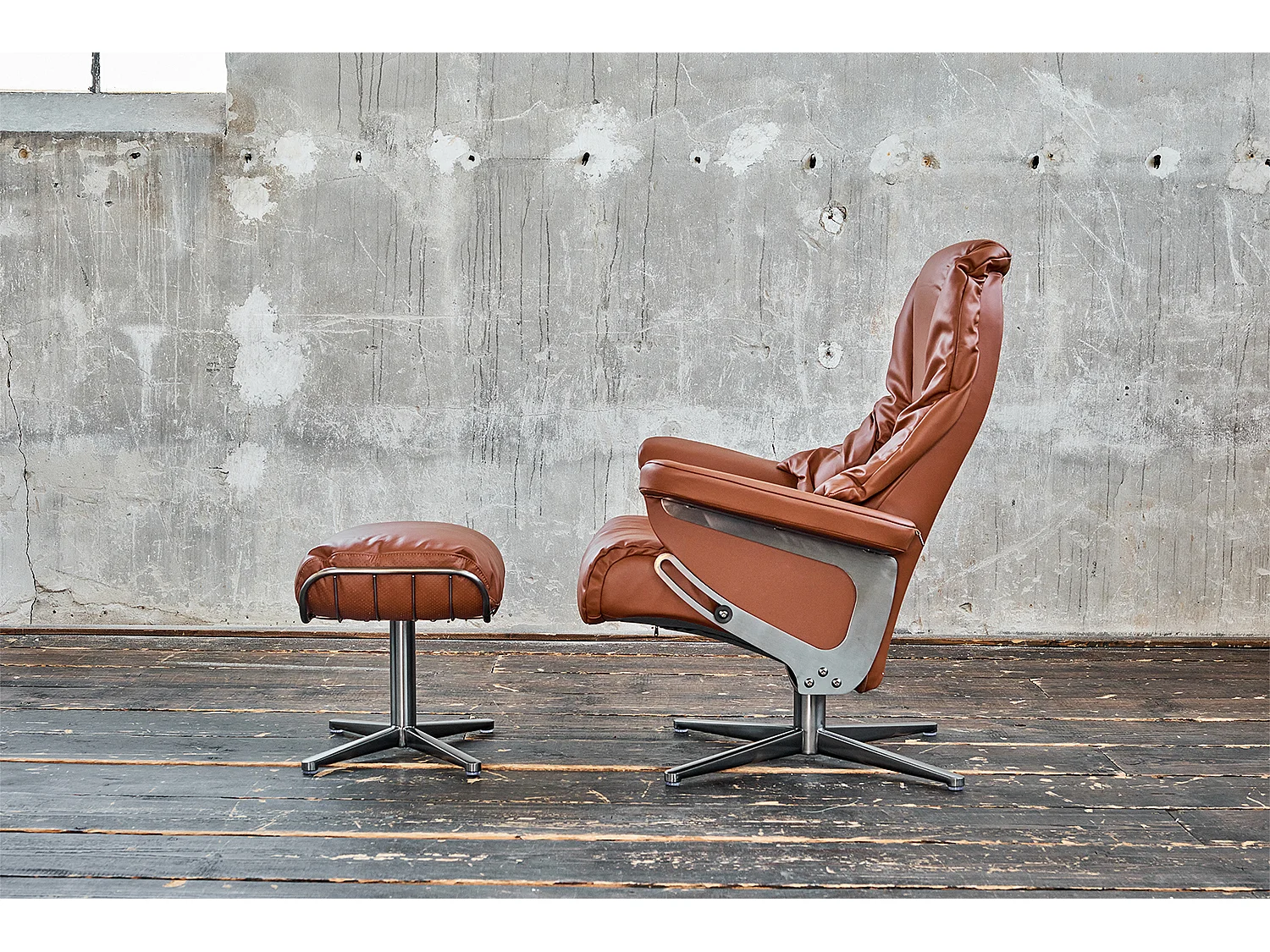 Drehsessel - Braun Leder - MODO