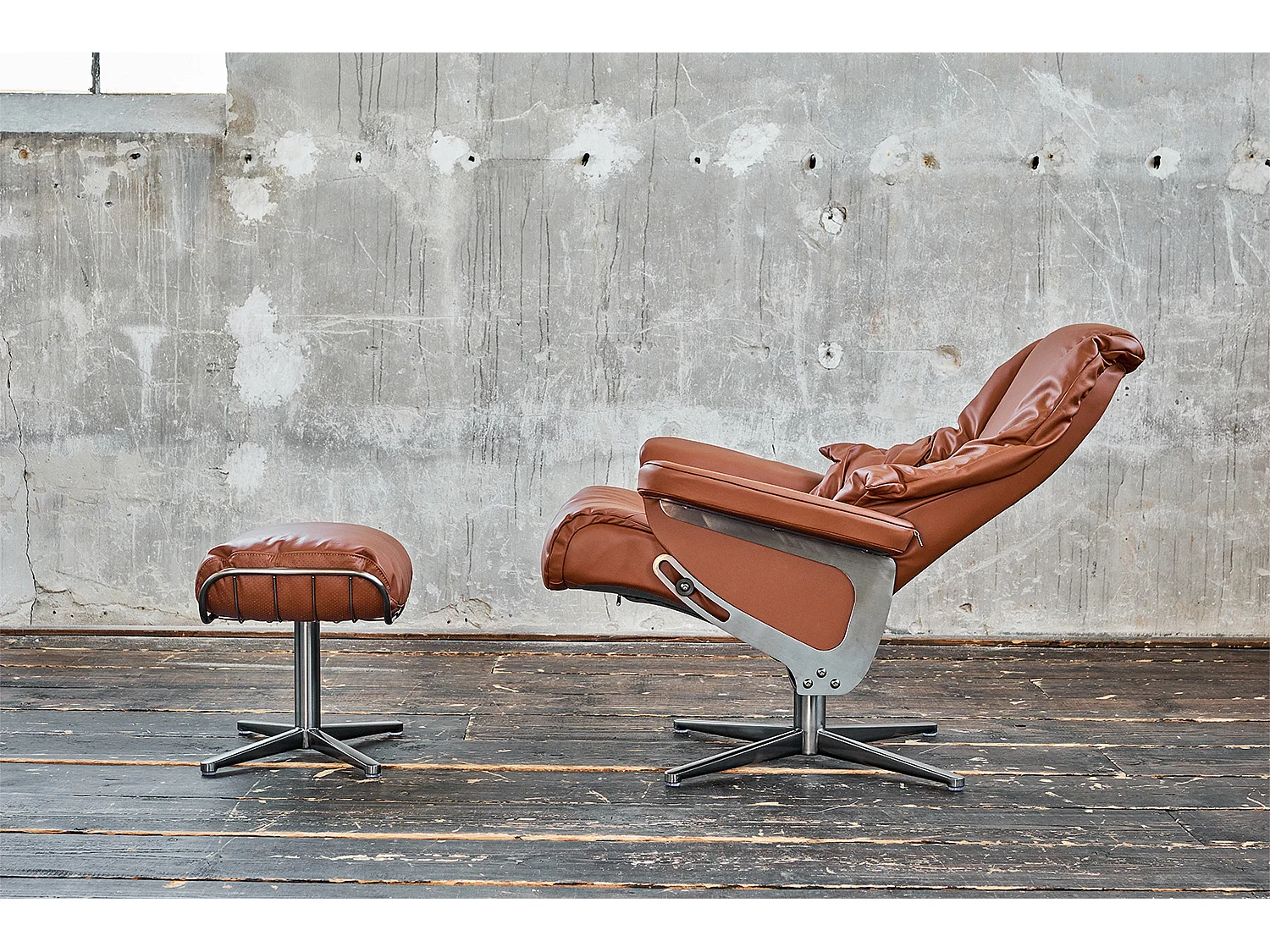 Drehsessel - Braun Leder - MODO