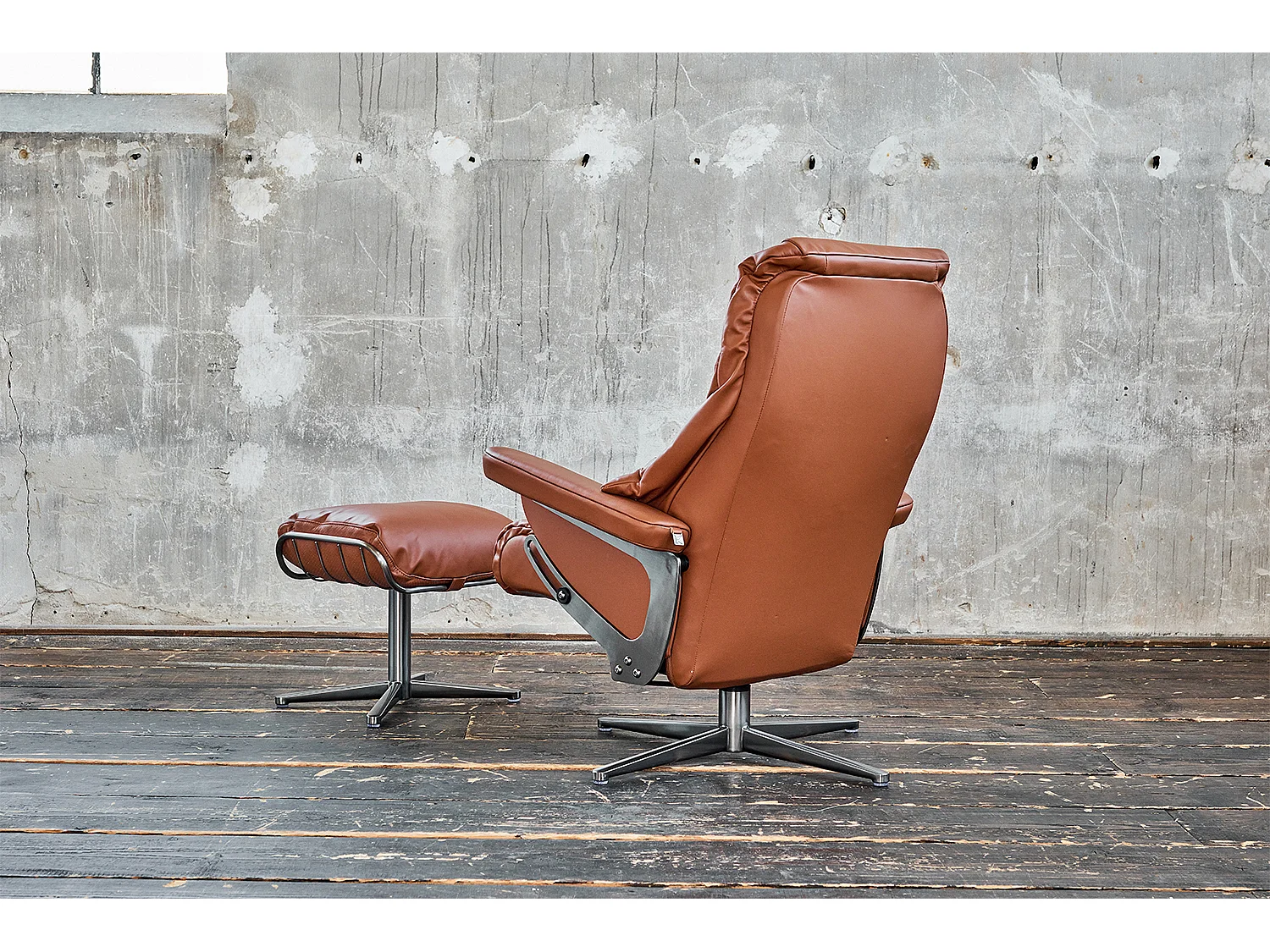 Drehsessel - Braun Leder - MODO