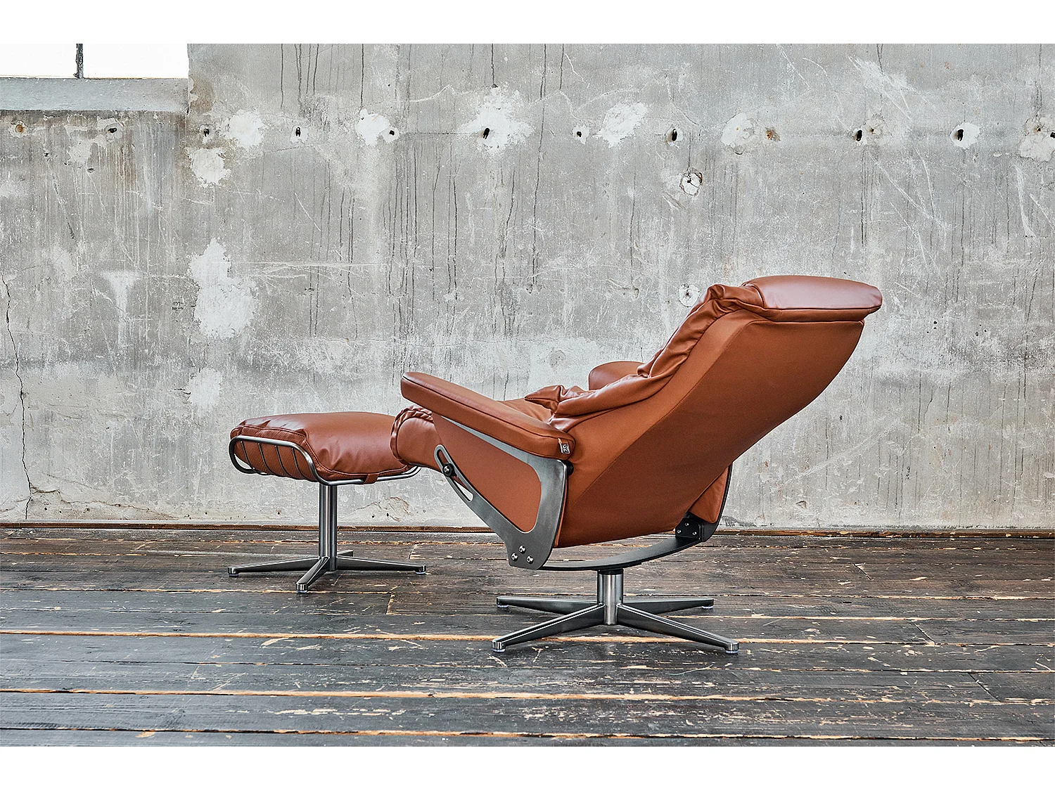 Drehsessel - Braun Leder - MODO
