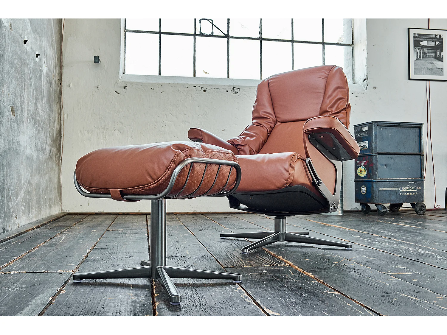 Drehsessel - Braun Leder - MODO