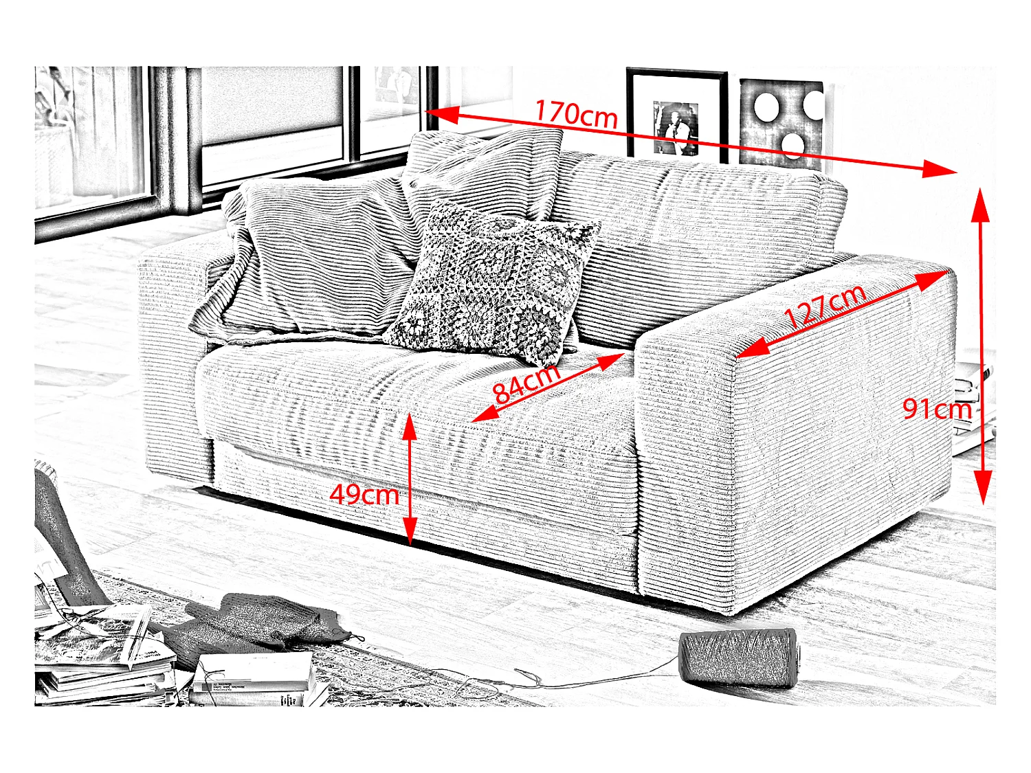 Relaxsessel - Braun Cord - MADELINE