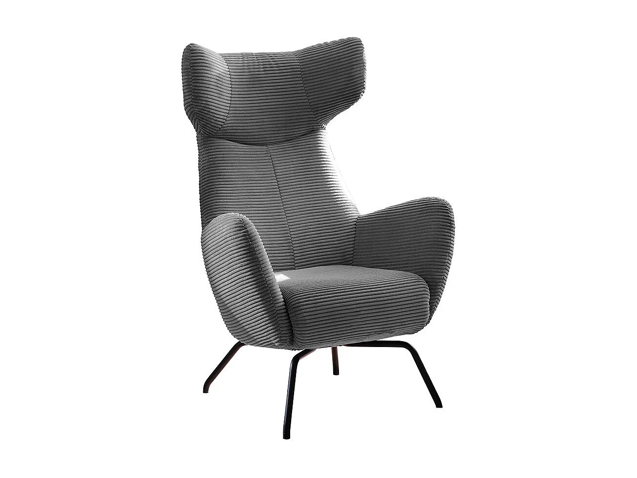 Ohrensessel - Grau Cord - LOTTE