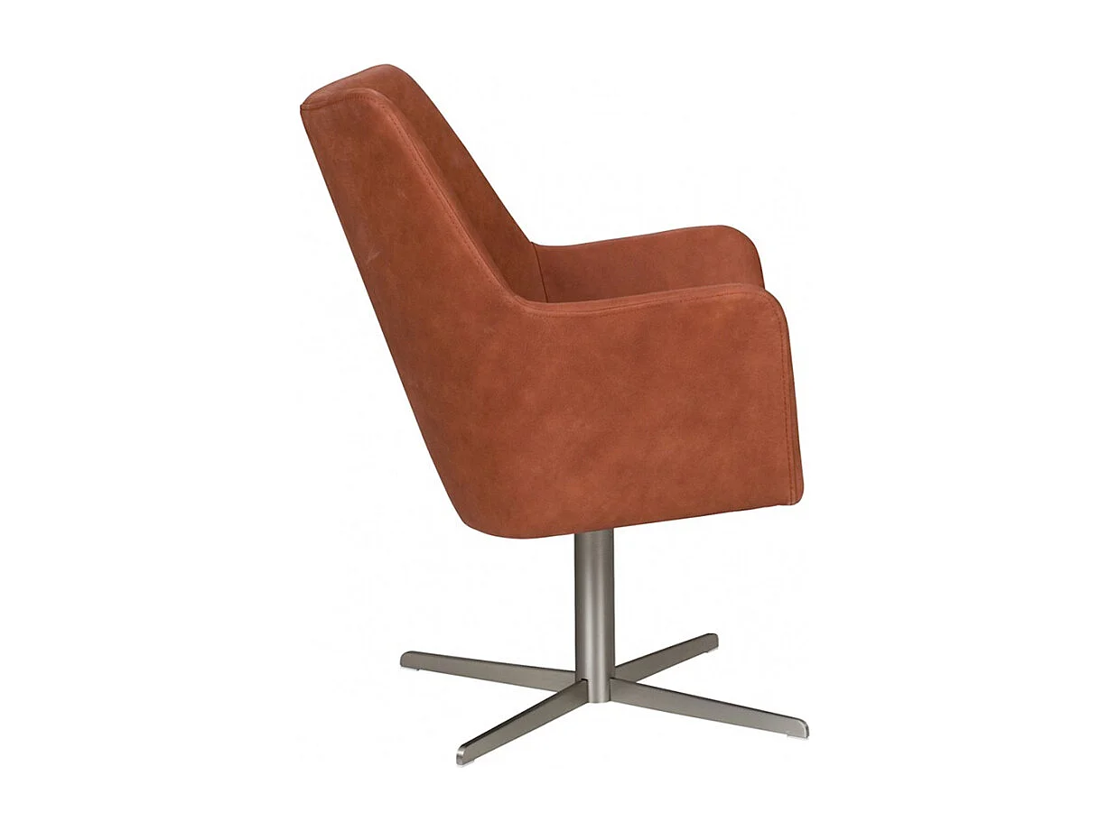 Drehsessel - Braun Leder - JELIA