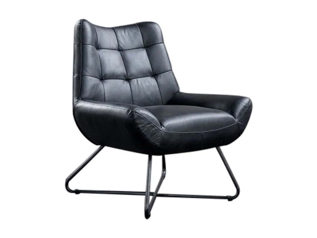 Sessel - Schwarz Leder - SNOOZE