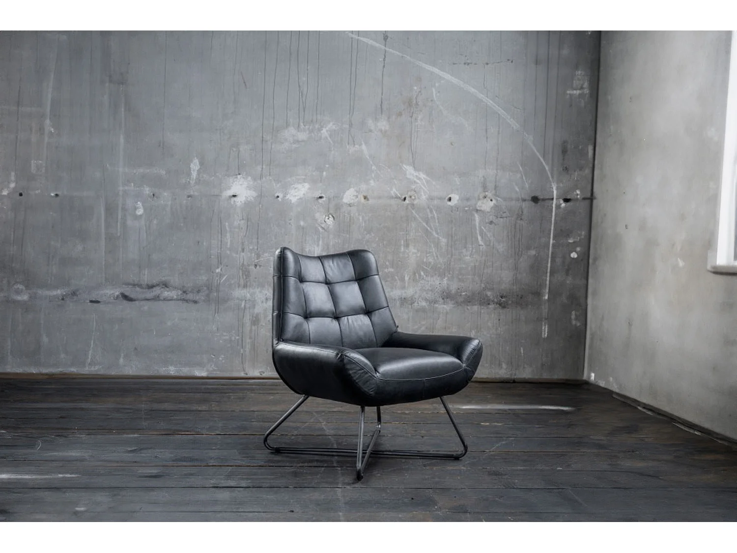 Sessel - Schwarz Leder - SNOOZE