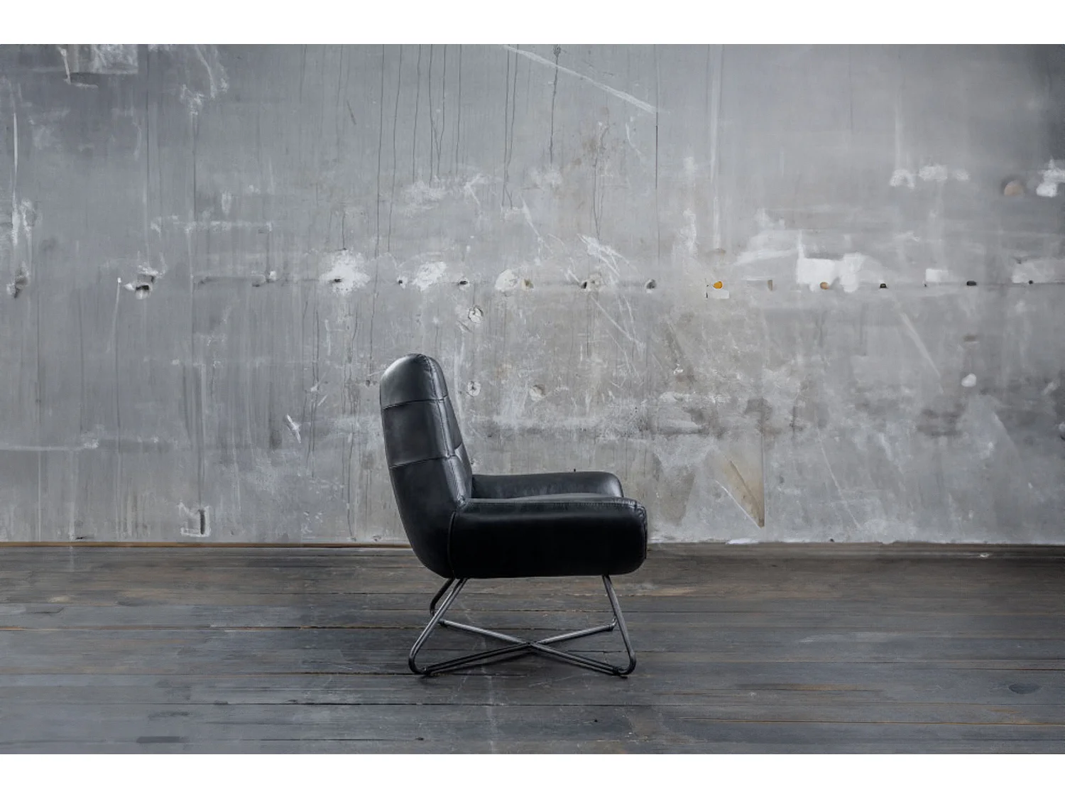 Sessel - Schwarz Leder - SNOOZE