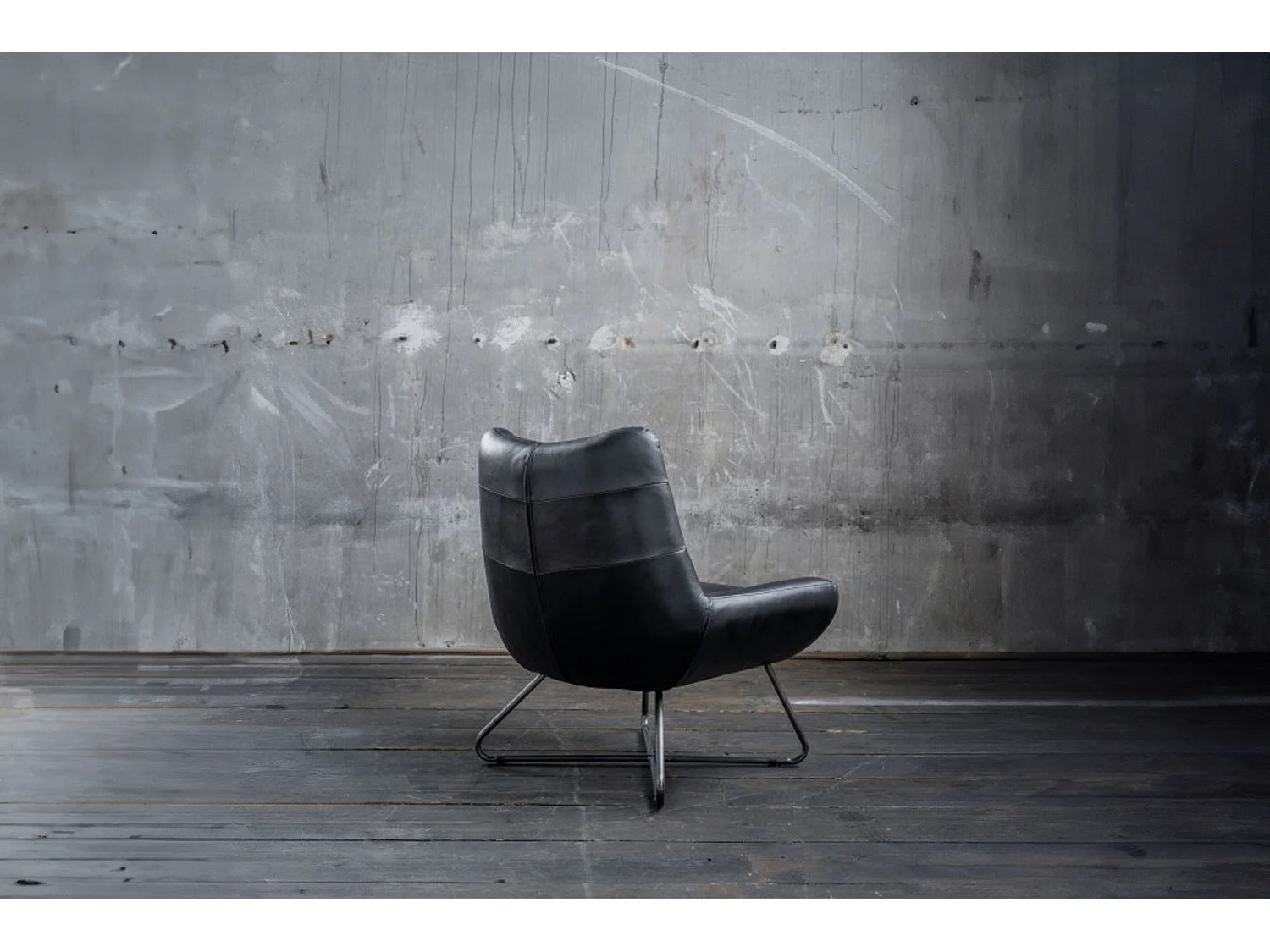 Sessel - Schwarz Leder - SNOOZE