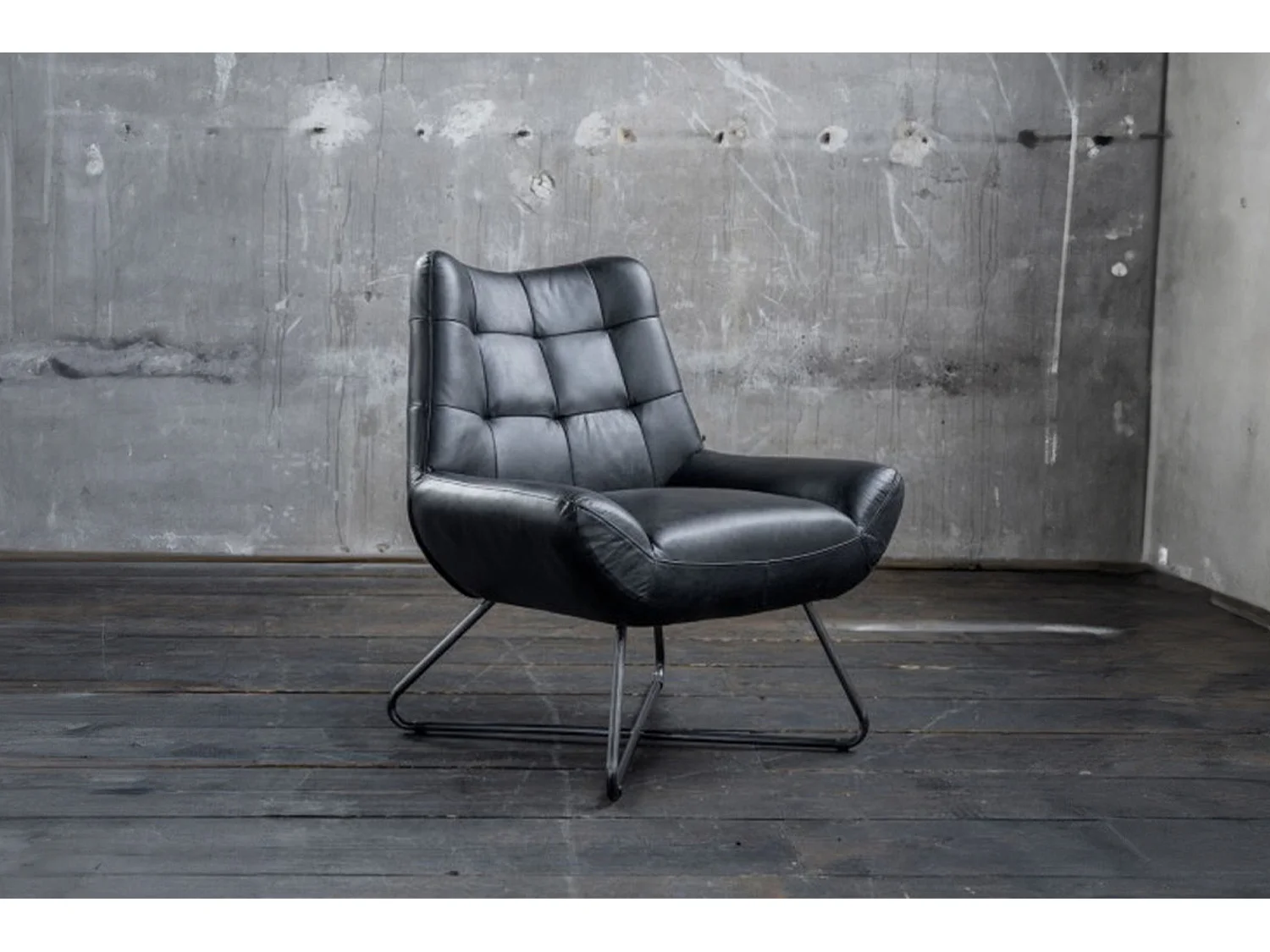 Fauteuil simple - Noir cuir - SNOOZE