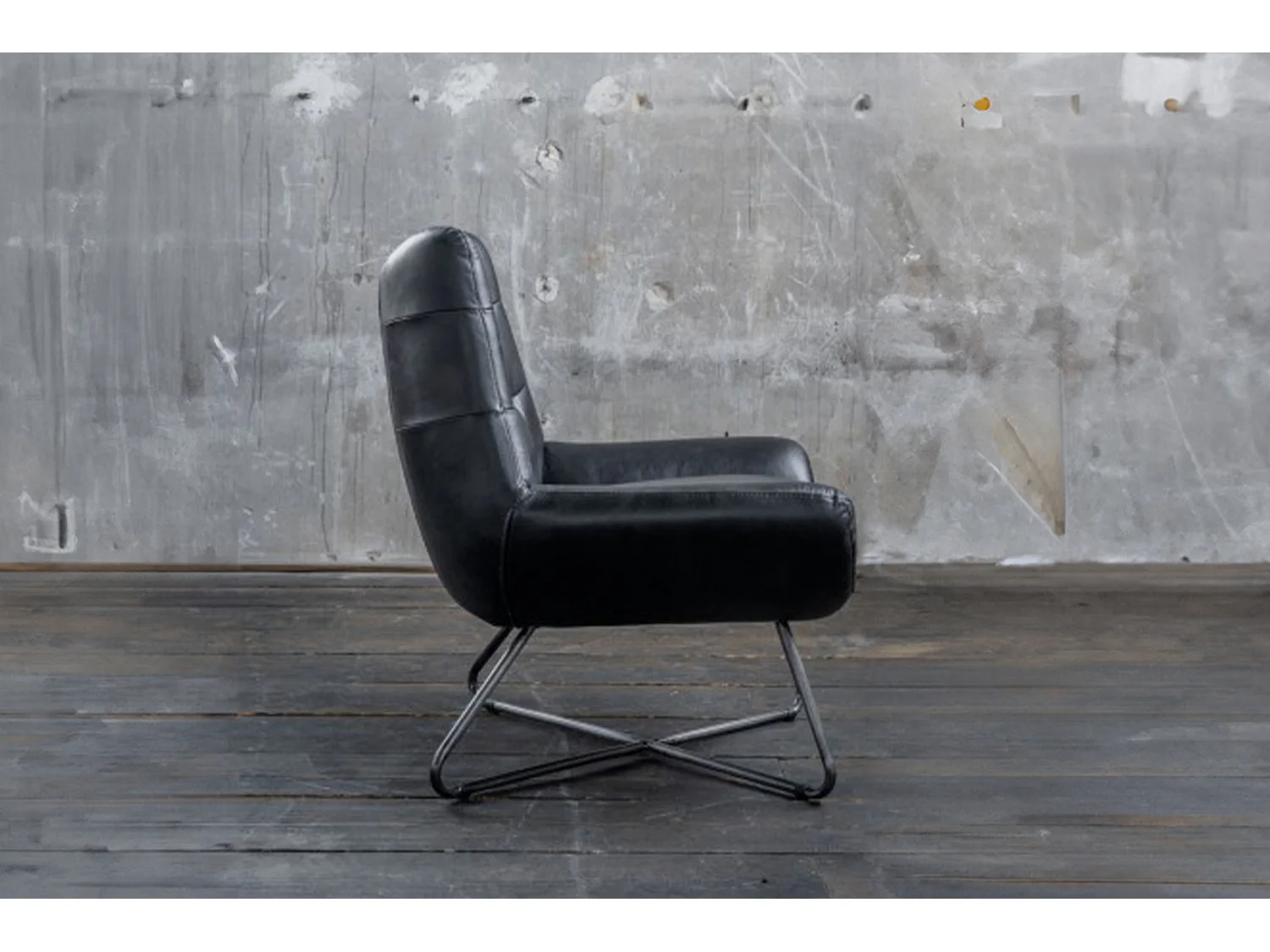 Fauteuil simple - Noir cuir - SNOOZE