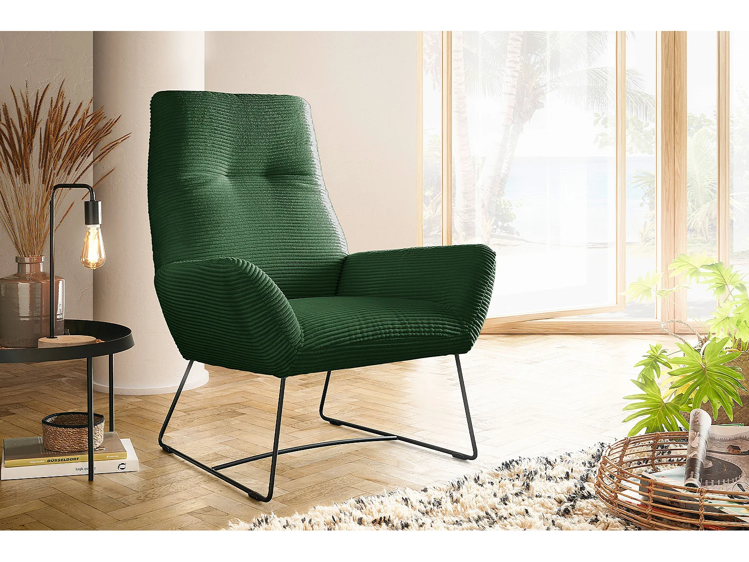 Sillón - verde esmeralda Pana - BISA