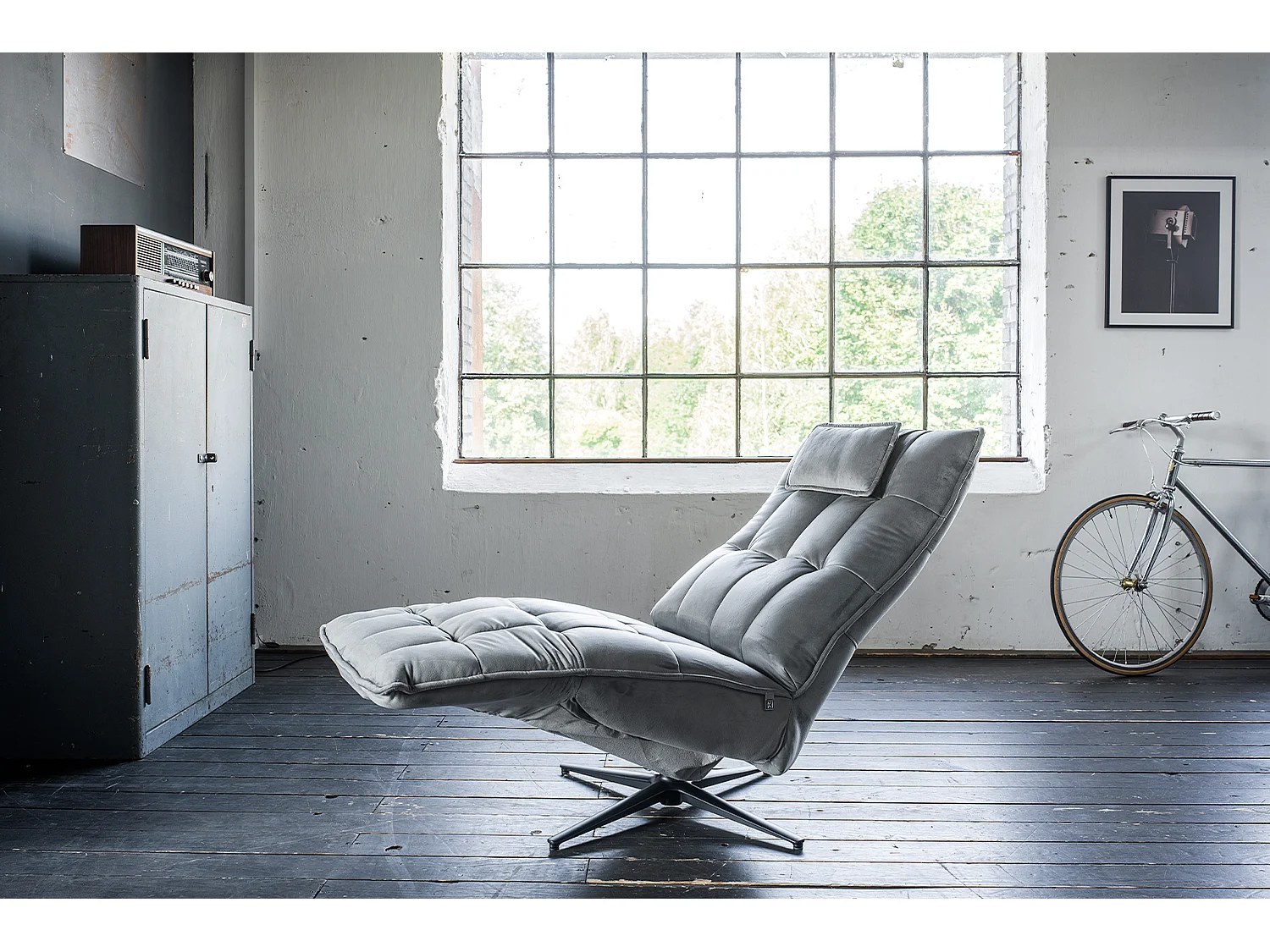 Poltrona relax - grigio pietra velluto - MIKO
