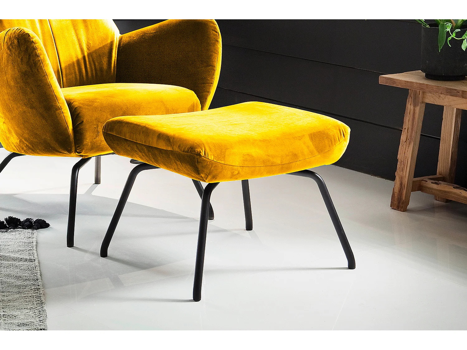 Sillón - amarillo terciopelo - LOTTE