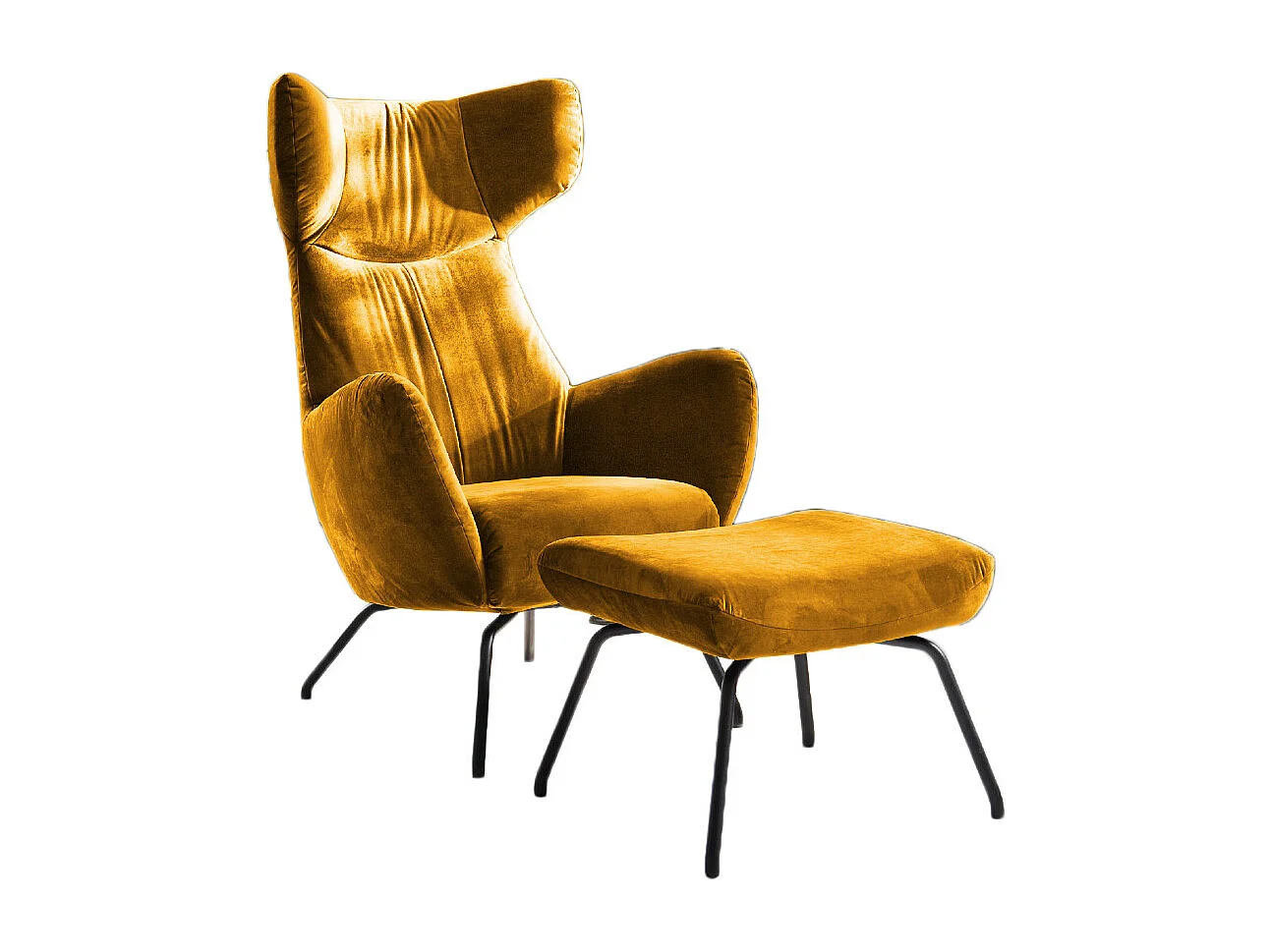 Sillones orejeros - amarillo terciopelo - LOTTE
