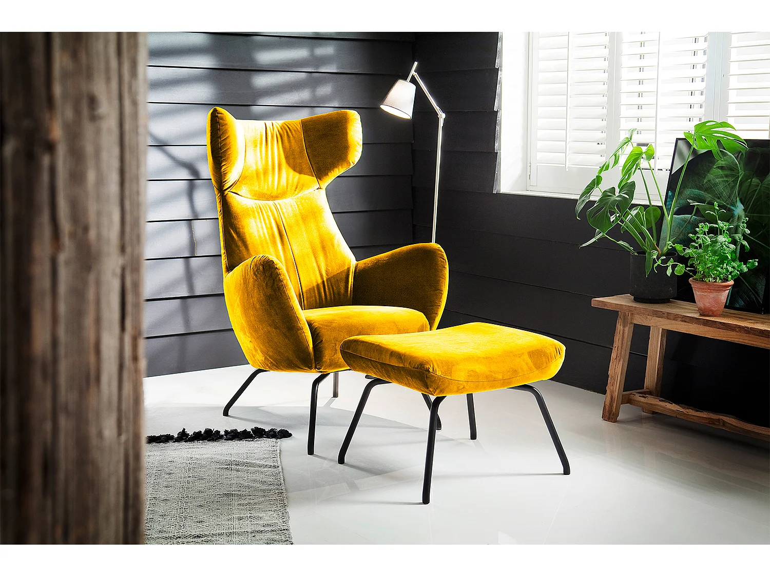 Sillones orejeros - amarillo terciopelo - LOTTE