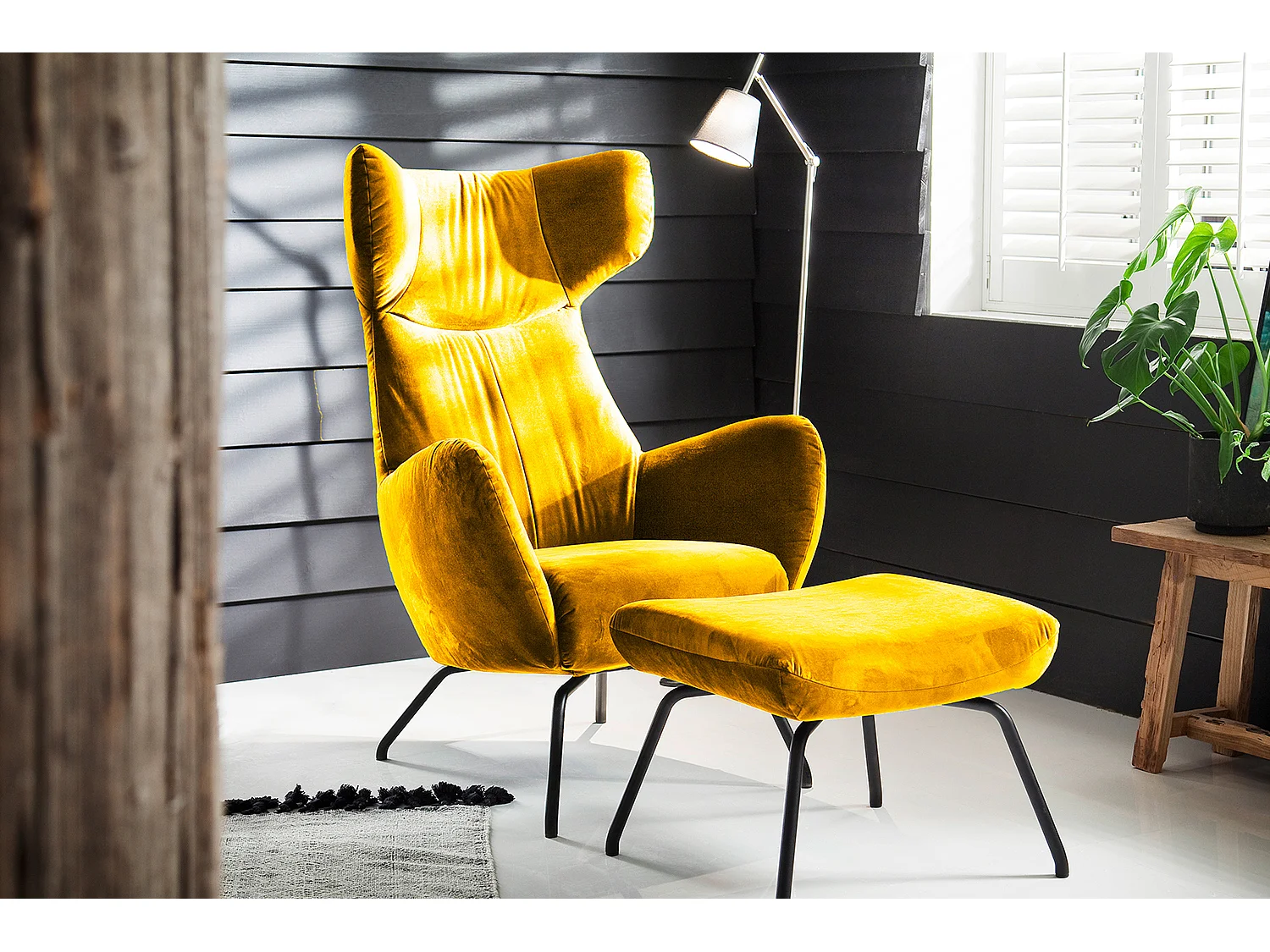 Sillones orejeros - amarillo terciopelo - LOTTE