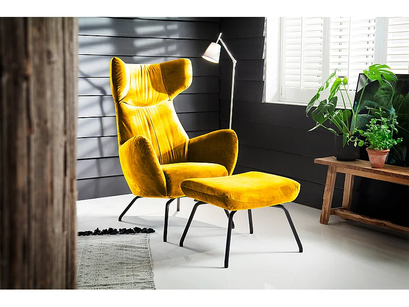 Fauteuil - Geel Fluweel - LOTTE