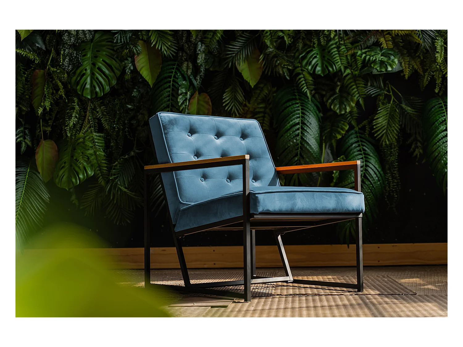 Fauteuil - Bleu Velours - ARLY