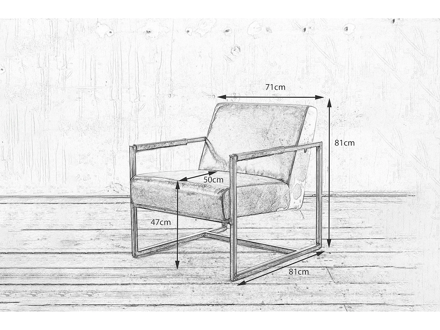 Poltrona - marrone pelle - LIANO