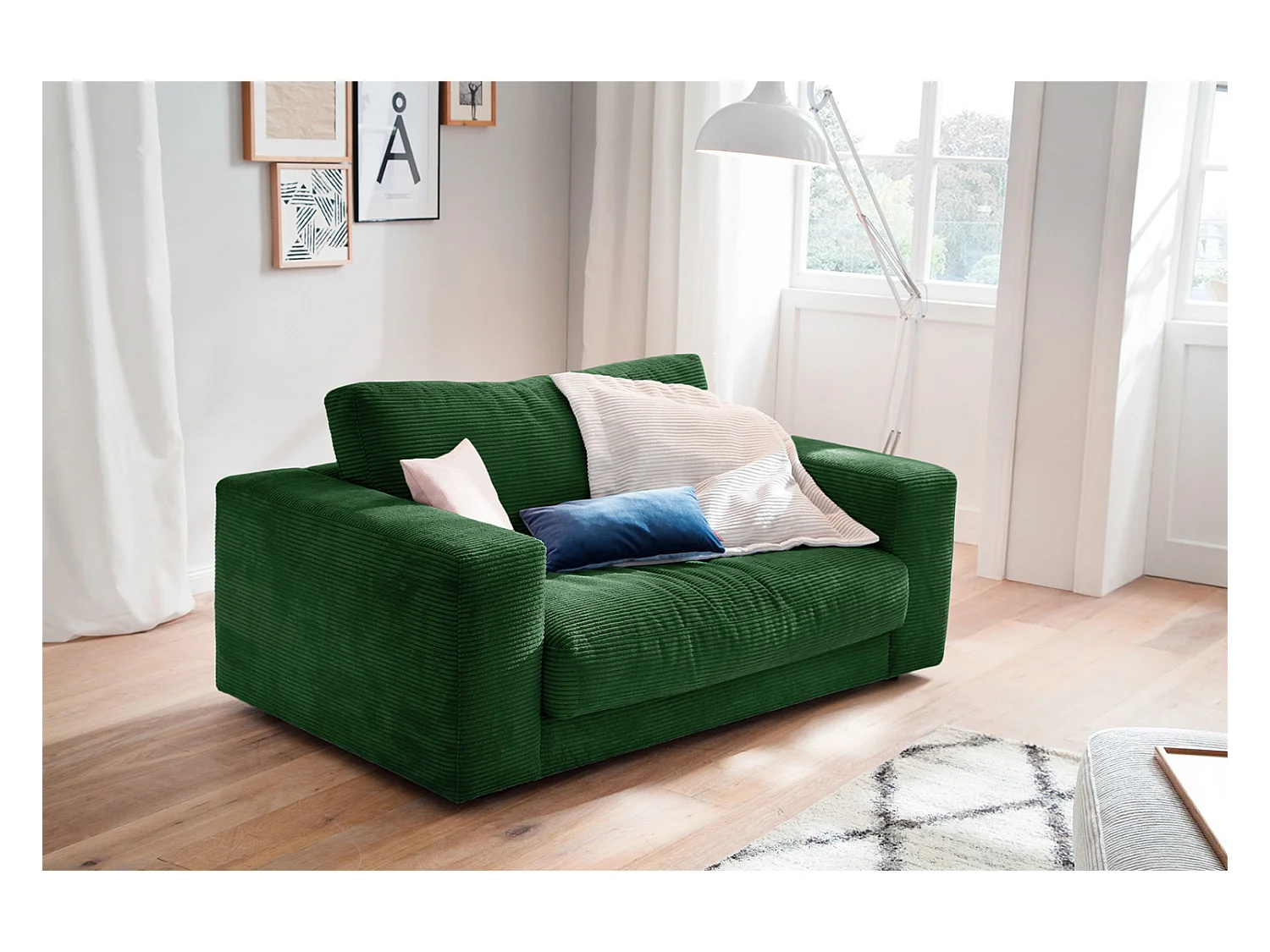 fauteuil relax - vert émeraude Velours côtelé - MADELINE