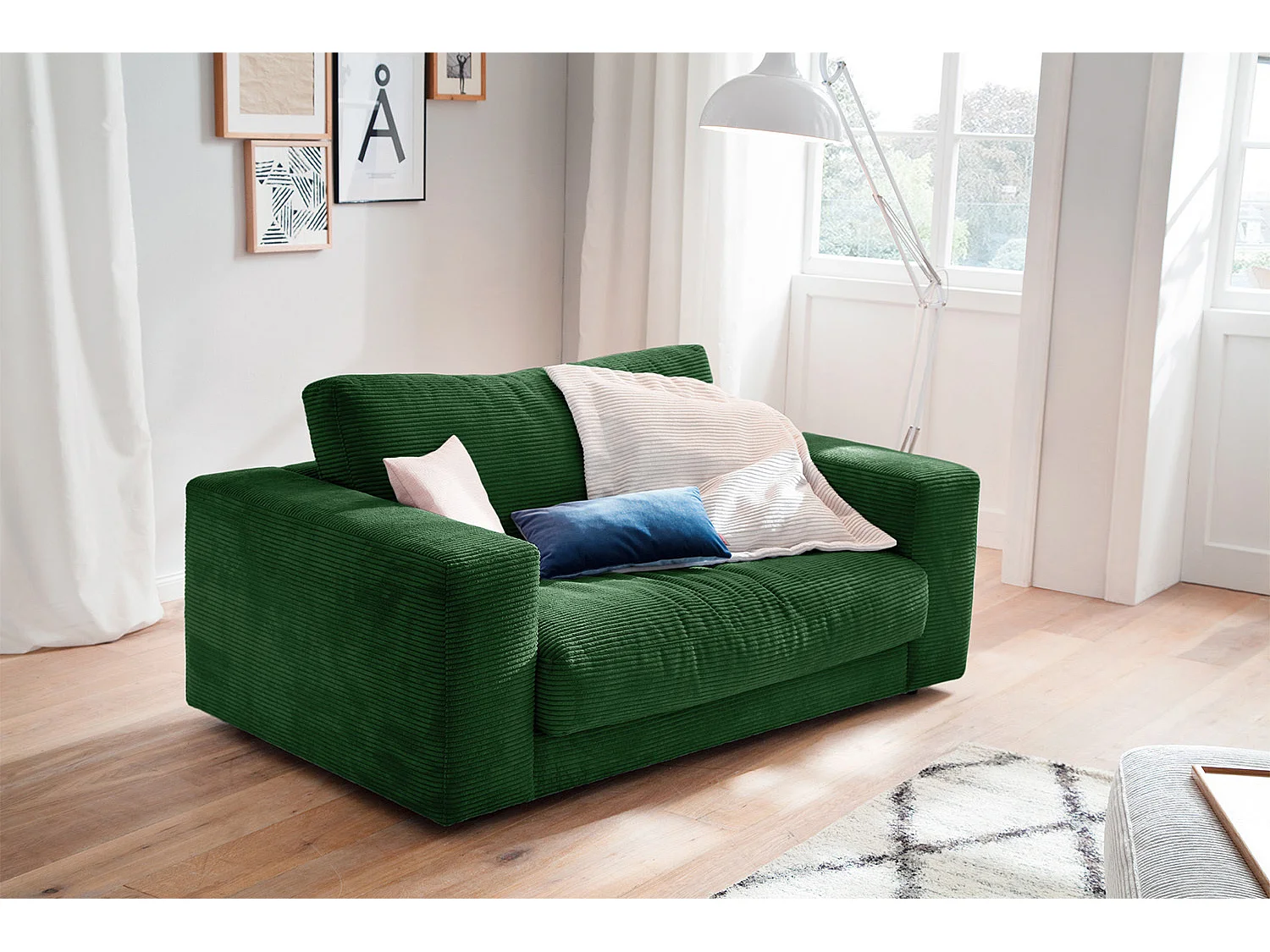 Relaxsessel - Smaragdgrün Cord - MADELINE