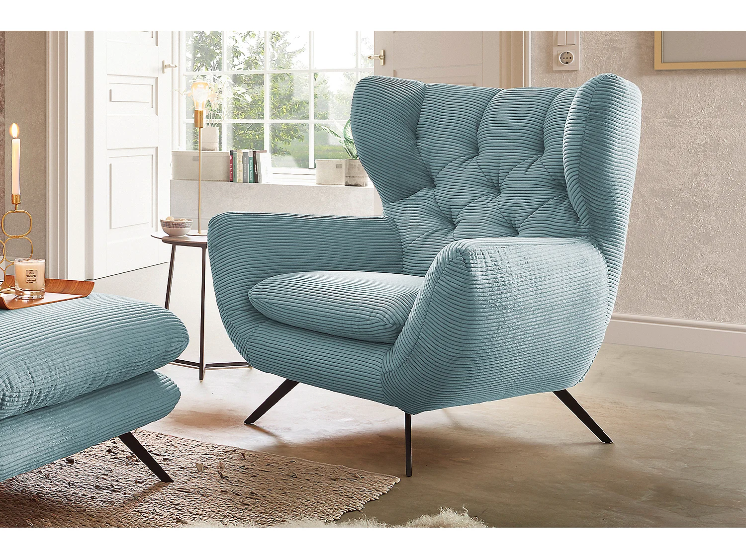 Sessel - Hellblau Cord - CHARME