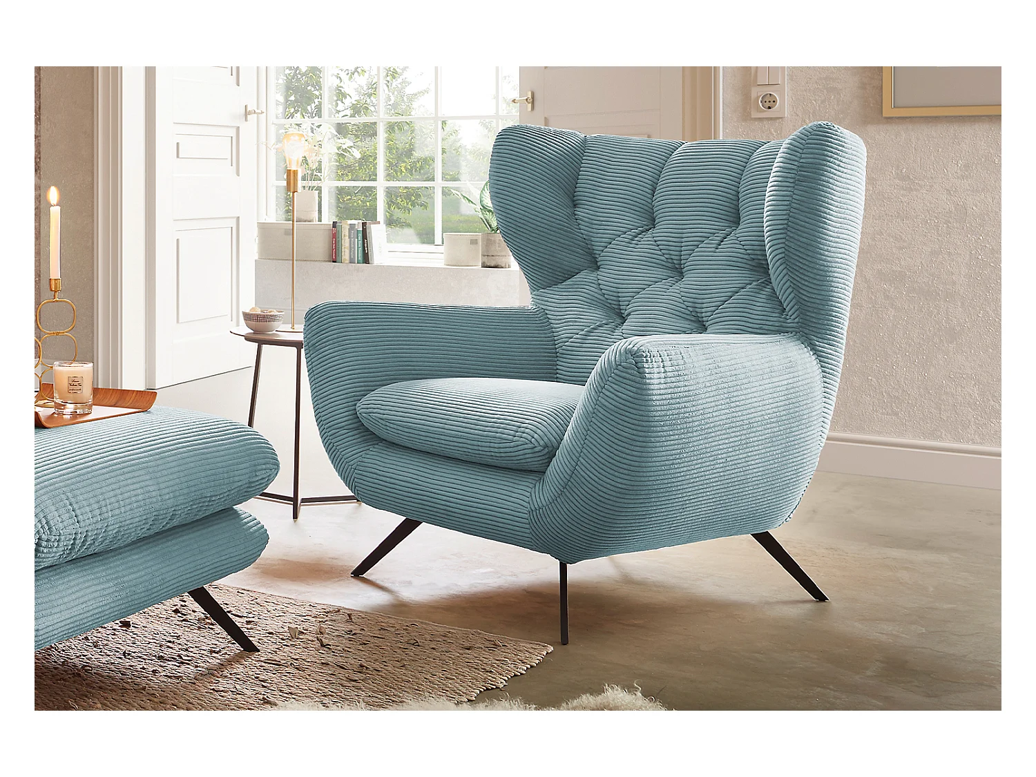 Sessel - Hellblau Cord - CHARME