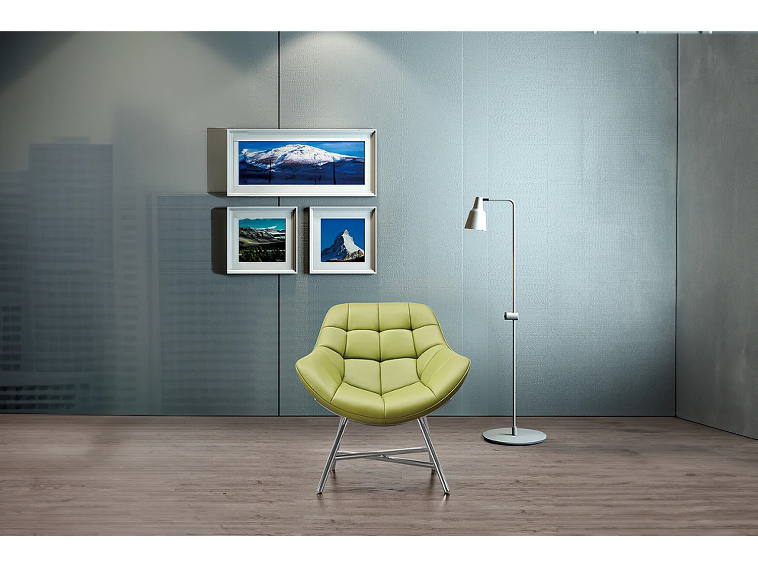 Sillón - Verde cuero sintético - BERIO