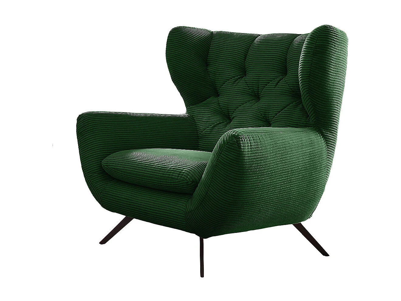 Poltrona bergère - verde smeraldo Velluto a coste - CHARME