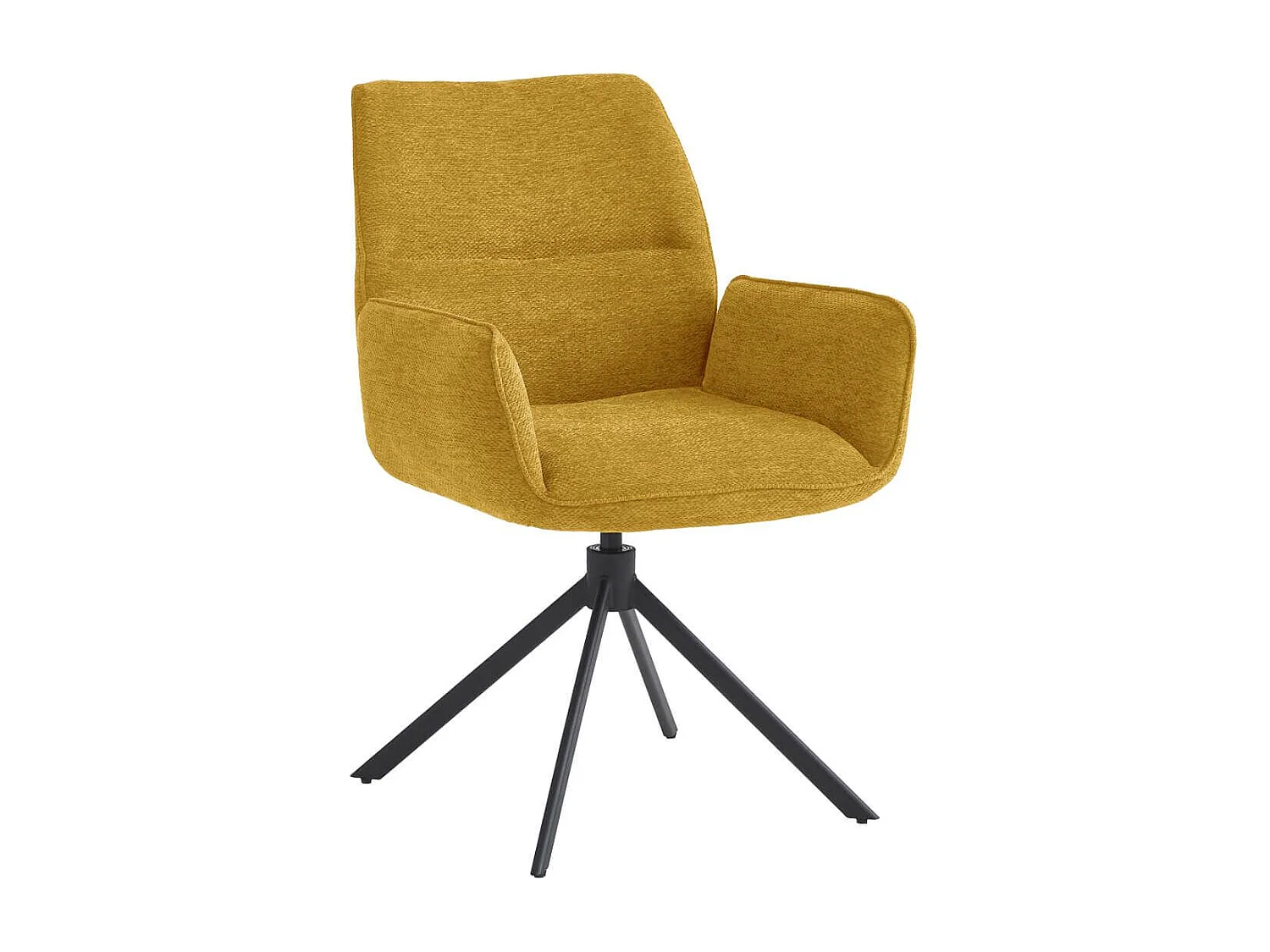 CARLOTTA - Lot de 2 Fauteuils de table Pivotants Tissu Coloris Jaune