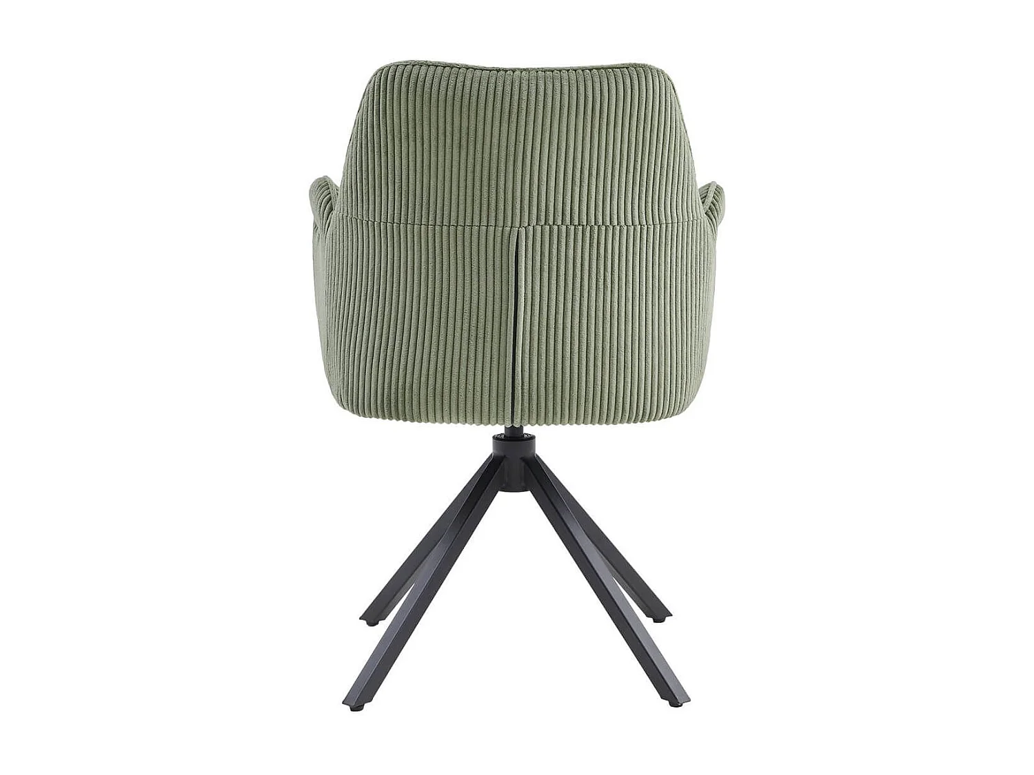 DELIA - Lot de 2 Fauteuils de table Pivotants Tissu Velours Côtelé Vert