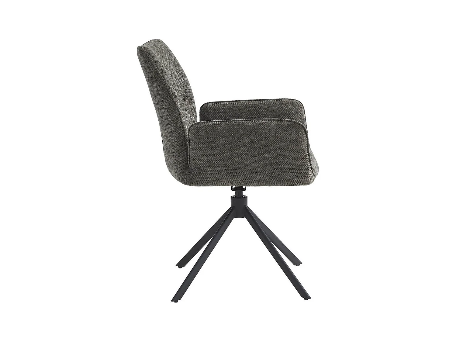 CARLOTTA - Lot de 2 Fauteuils de table Pivotants Tissu Coloris Gris Anthracite